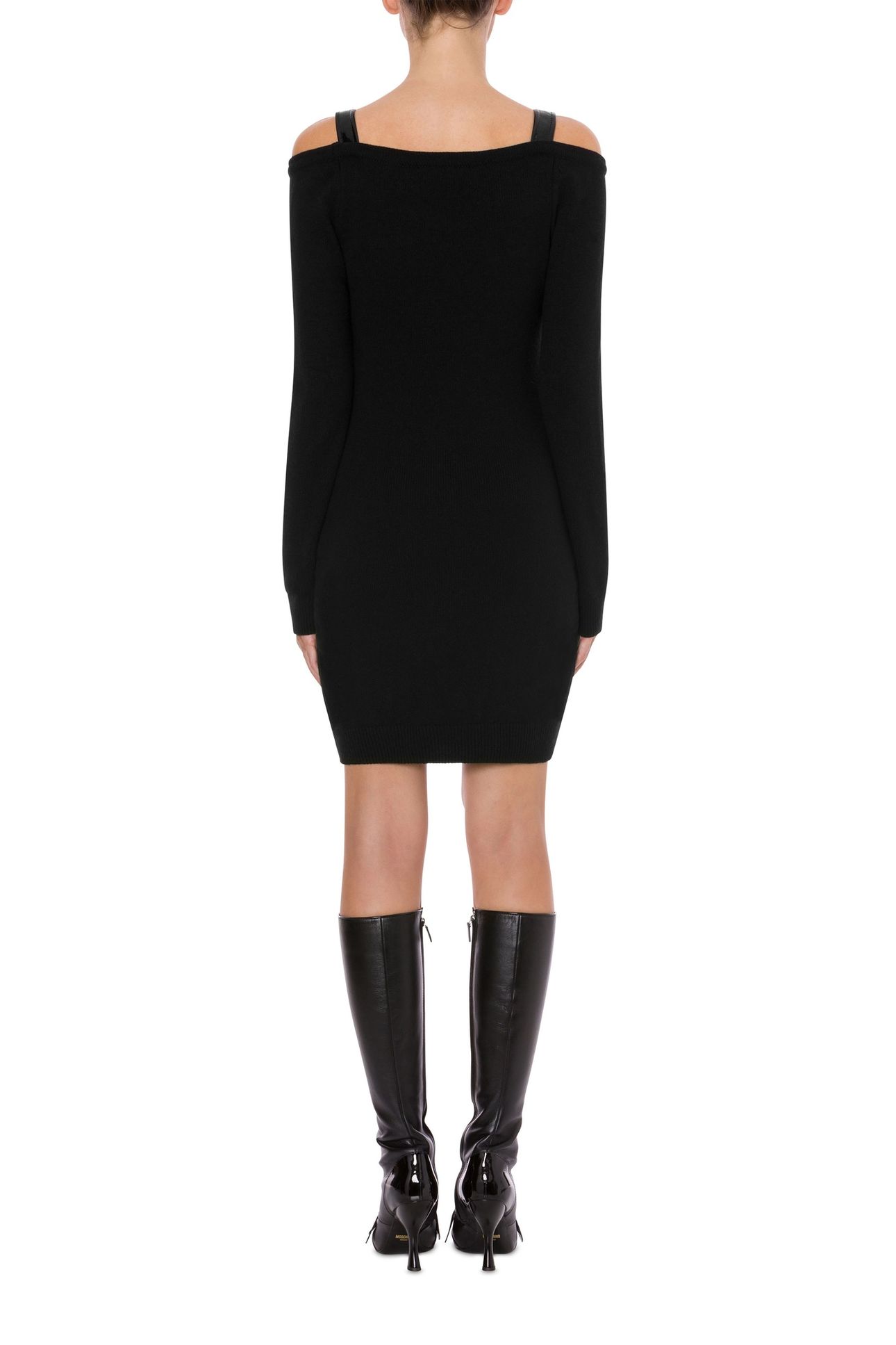 BONDAGE BUCKLE RECYCLED CASHMERE DRESS BLACK 2