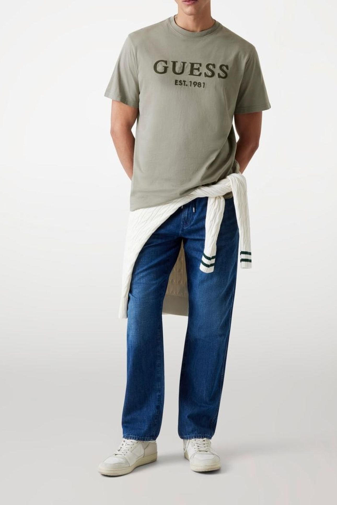 SS CN GUESS BOX LOGO MOSSY GREEN 2