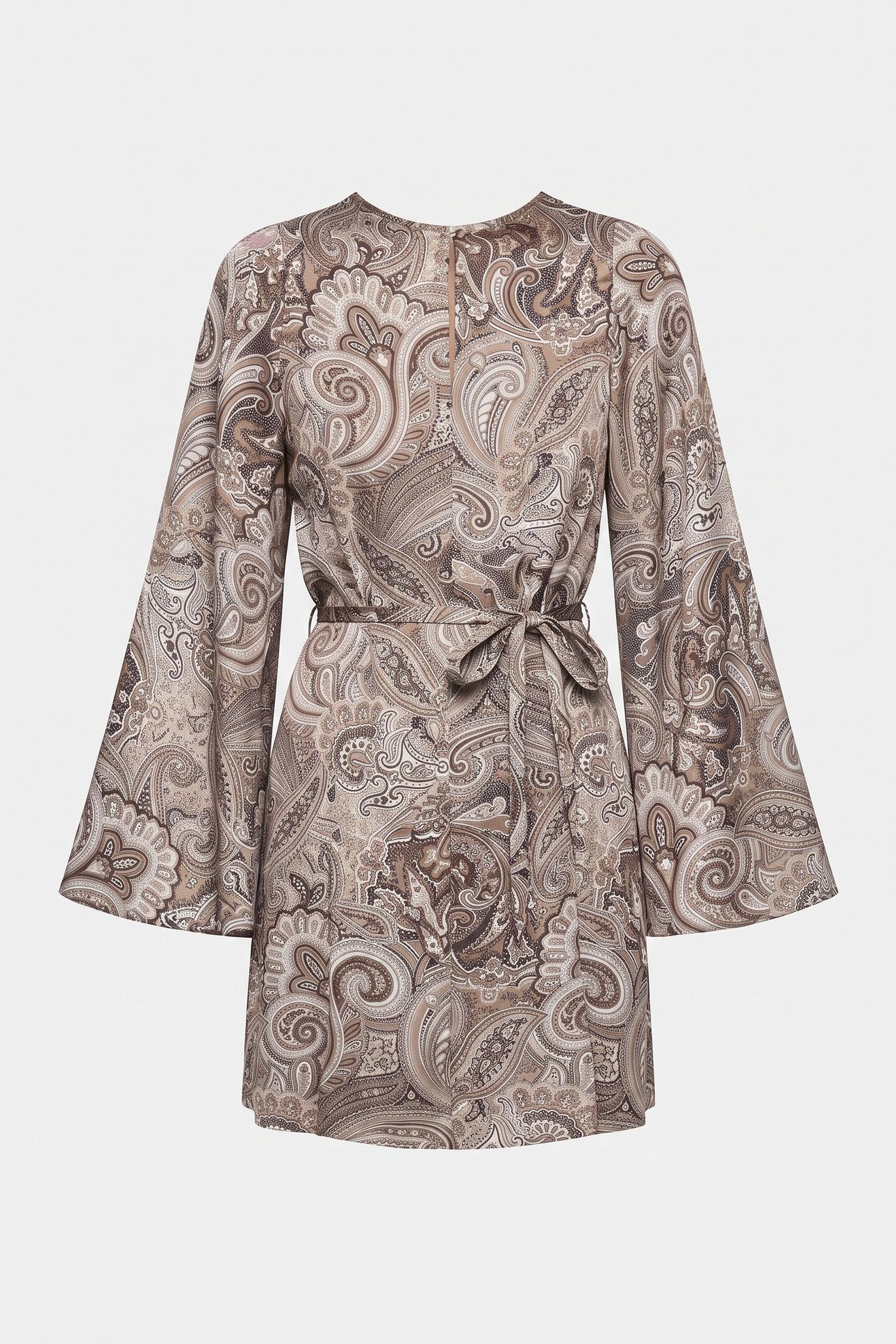 LOREDANA BOAT-NECK M FLORAL PAISLEY TAUPE 3