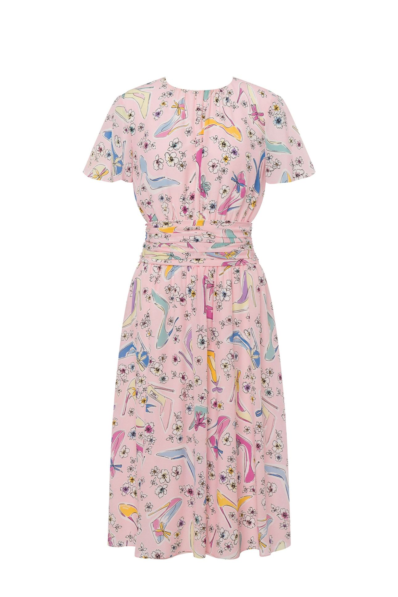 HEELS & FLOWERS MIDI DRESS PINK 3