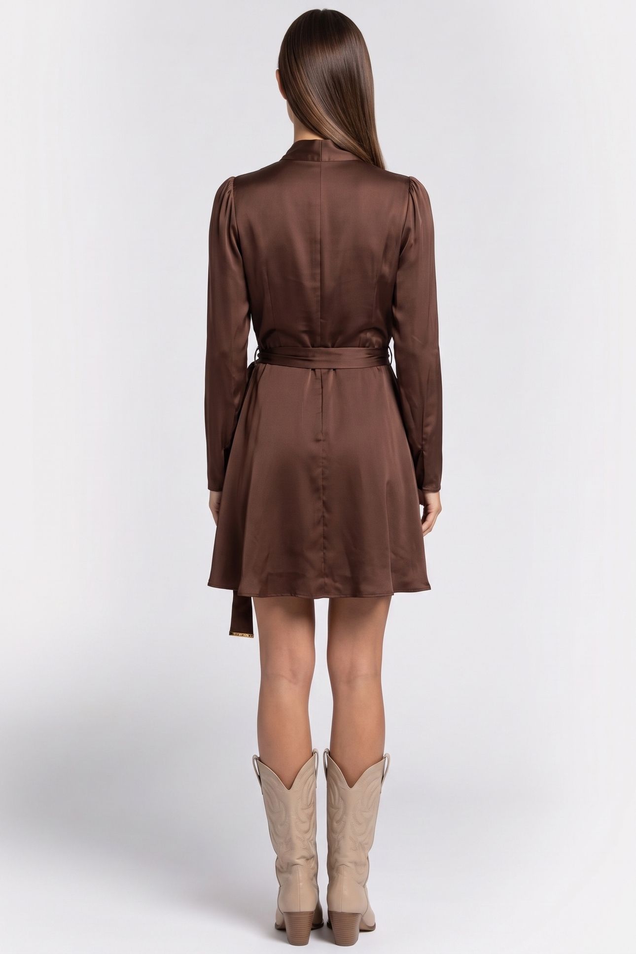 ALANIS WRAP W/TIE LS RICH BROWN 2