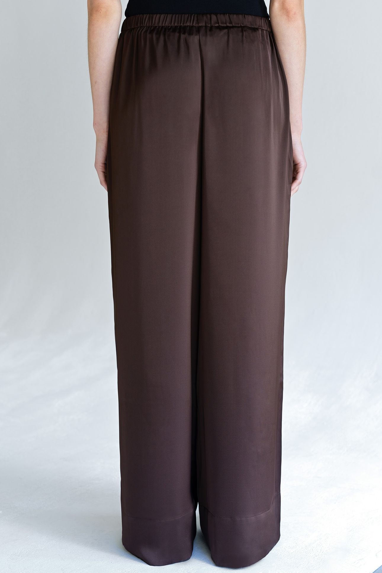 BERNADETTA SATIN WIDE LEG PANT BITTER CHOCOLATE BITTER CHOCO 4