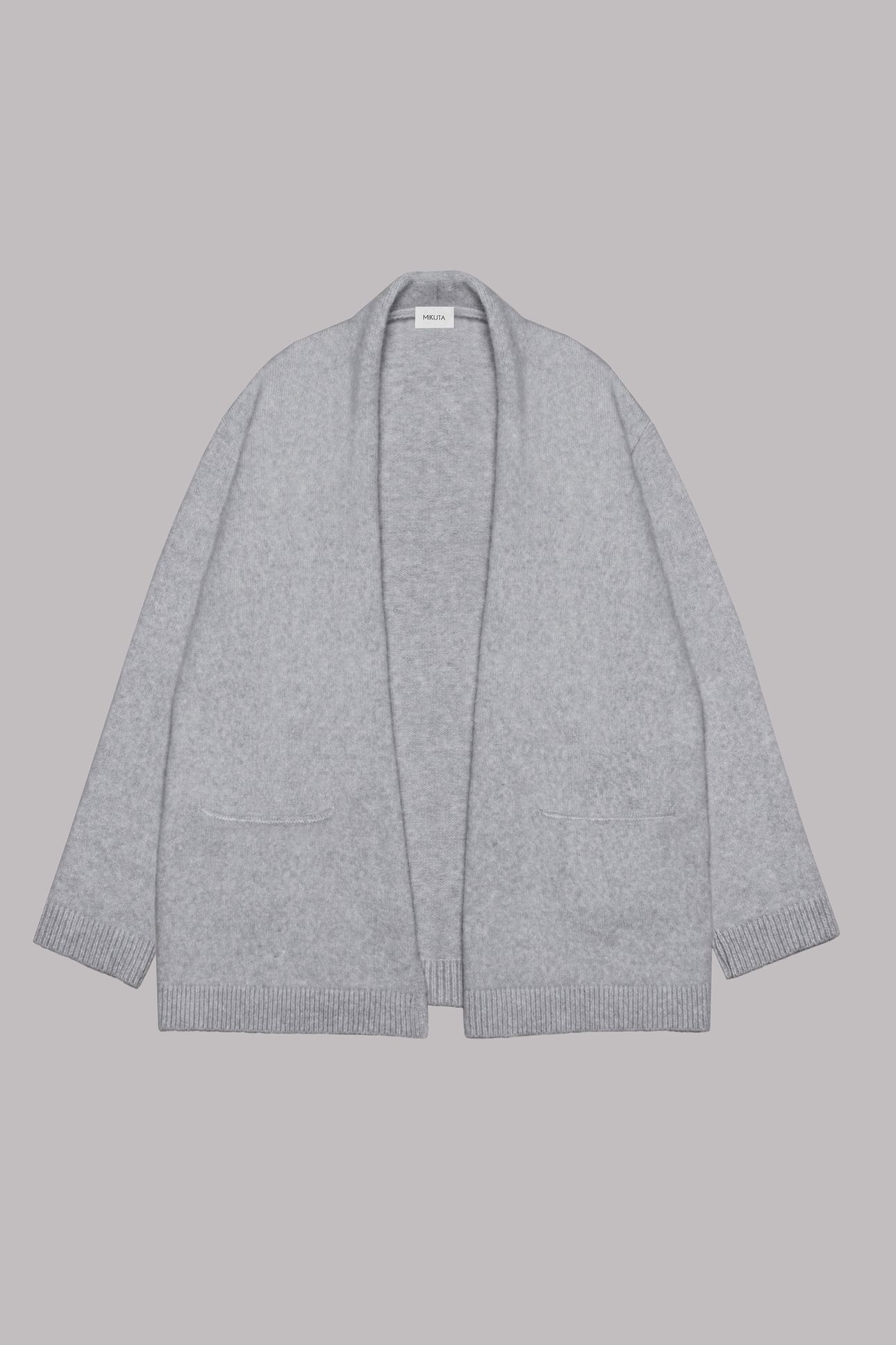 THE GREY OVERSIZED KNITTED CARDIGAN GREY 3