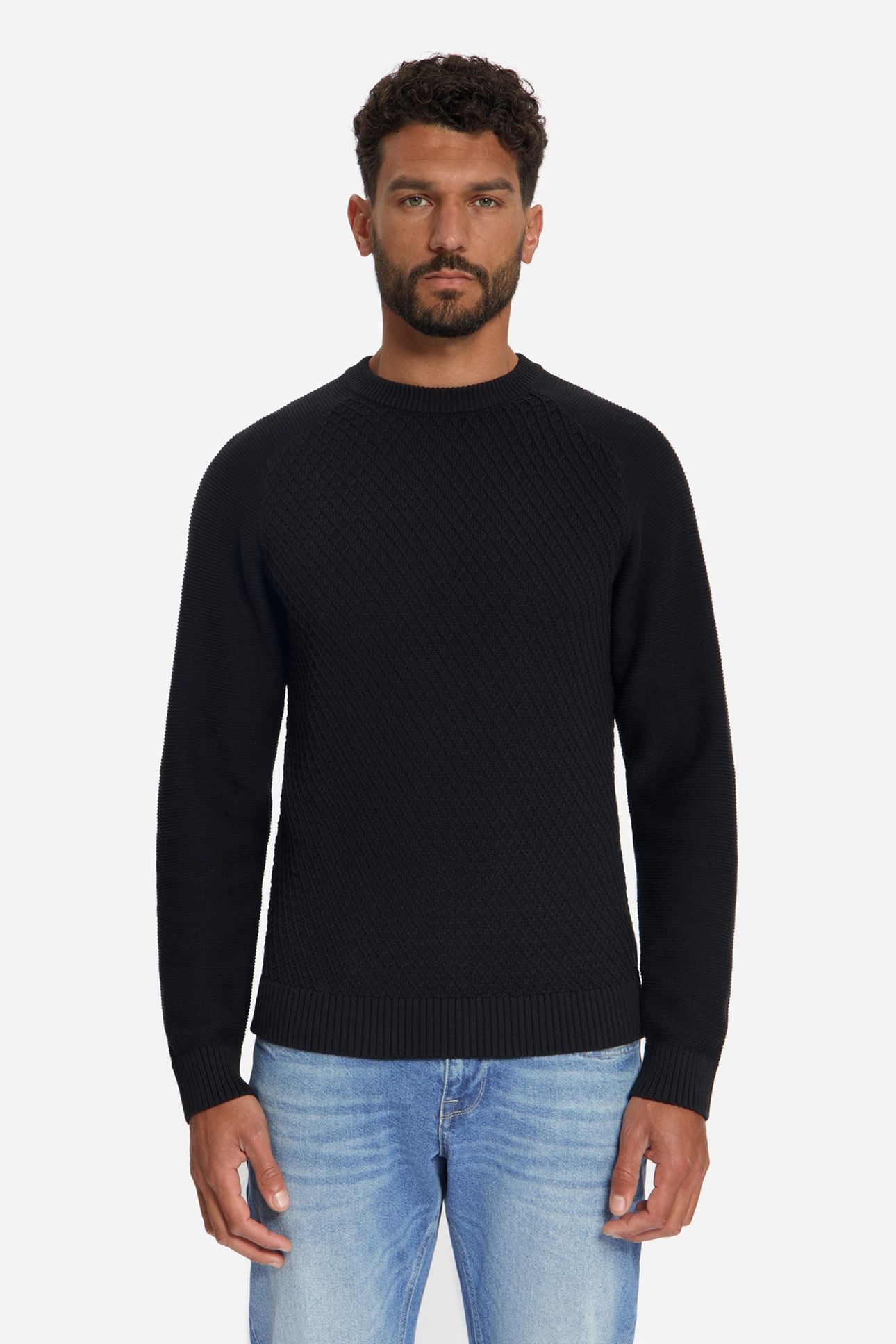 PULLOVER CREWNECK CABLE KNIT BLACK 2