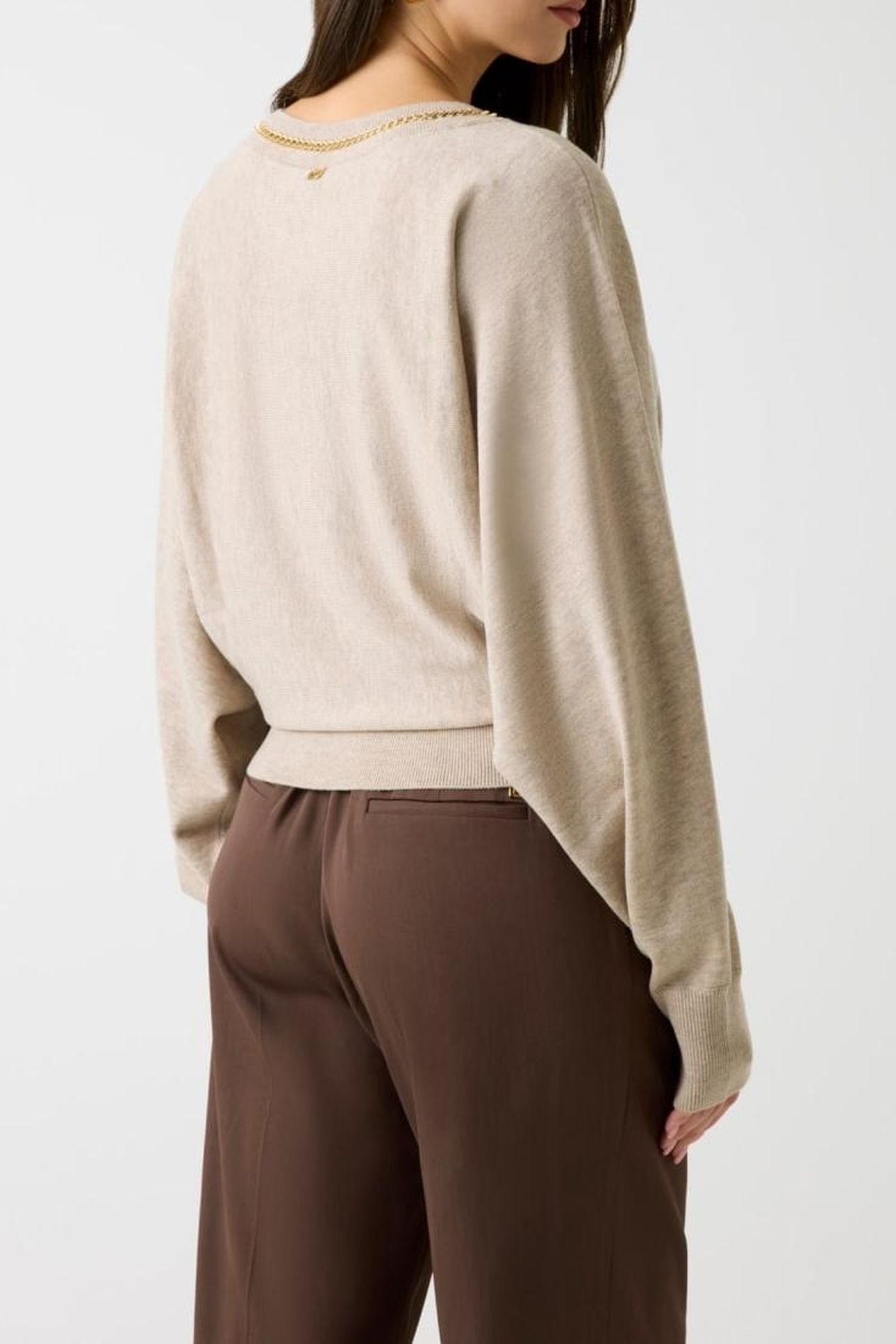 ABEL CN DOLMAN SLEEV VELVET TAUPE MULTI 3
