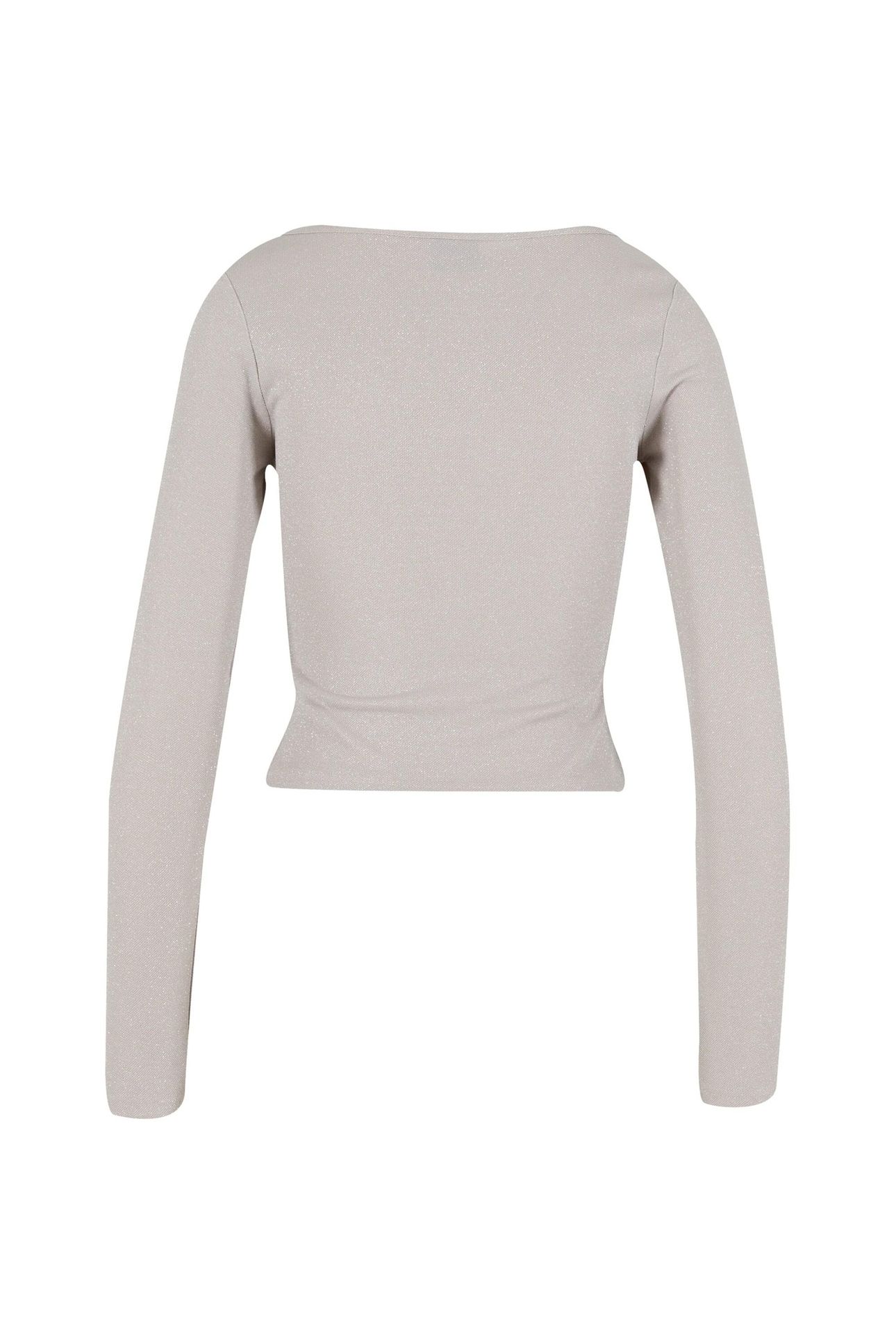 LADIES GLITTER SQUARE NECK LONGSLEEVE WHITESAND 4
