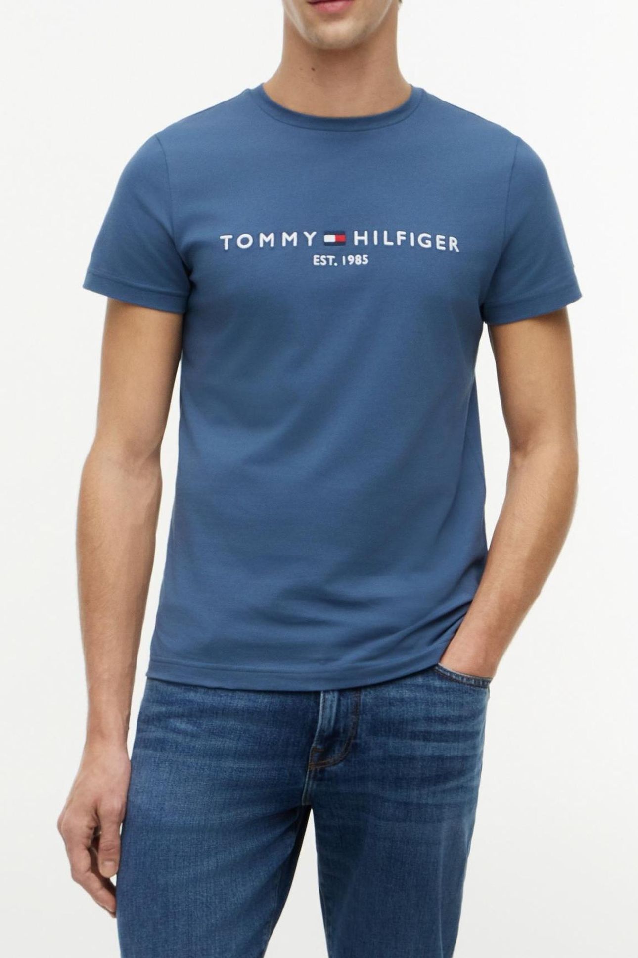 TOMMY LOGO TEE AEGEAN SEA 2