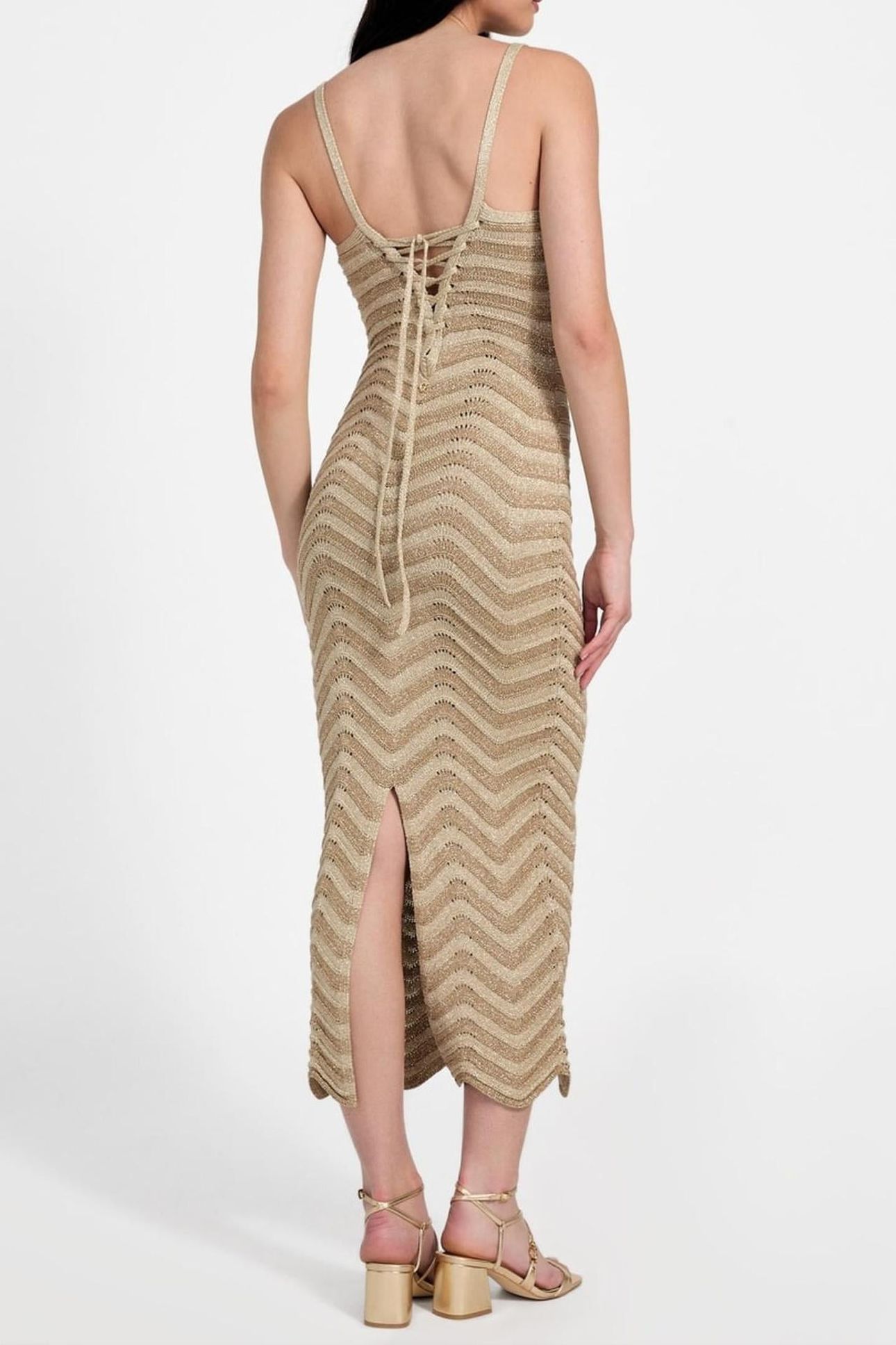 SL VERA CHEVRON LACE NATURAL/GOLD MULTI S 4