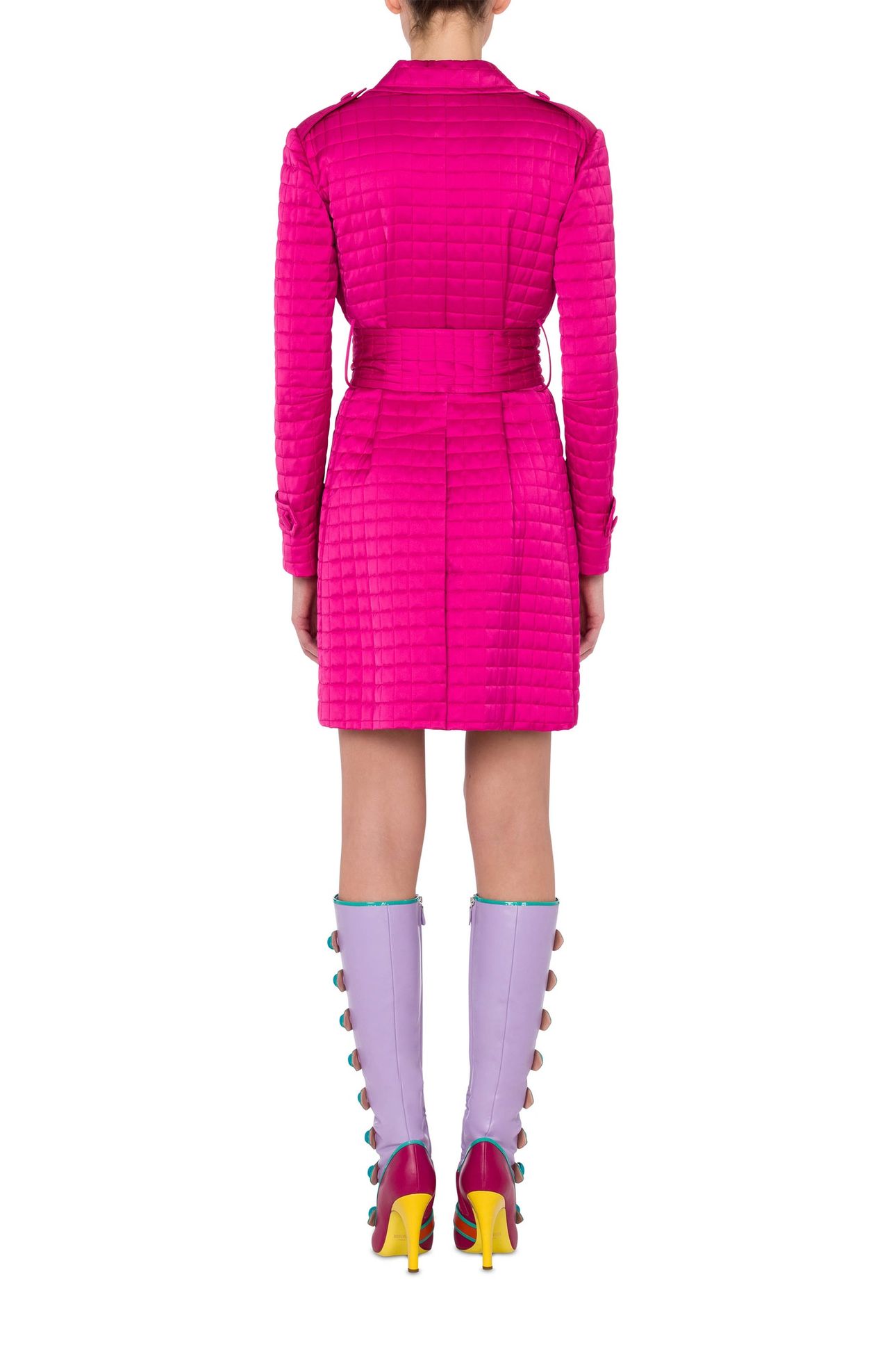 QUILTED SATIN COAT FUCSIA 2