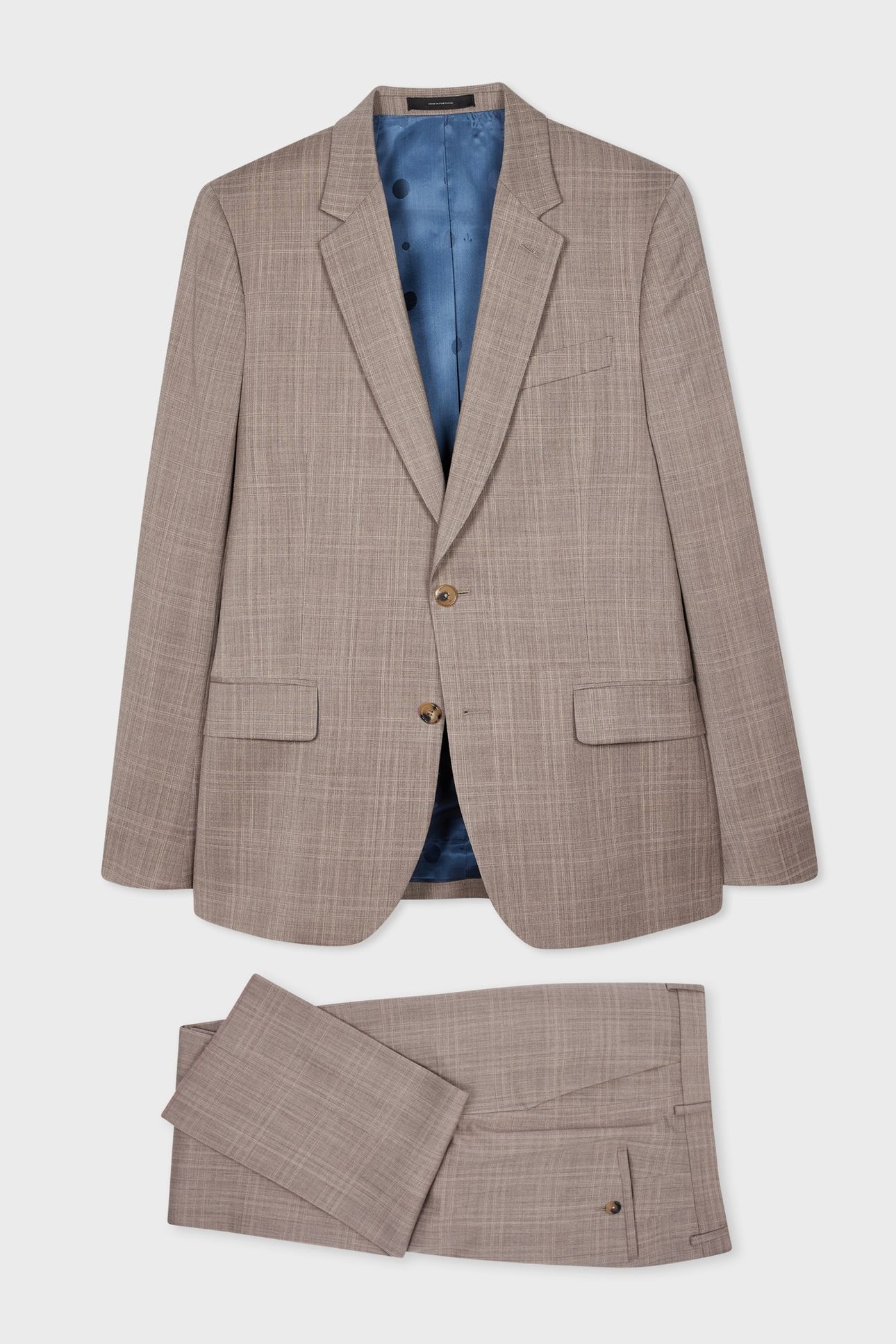 MENS TAILORED FIT 2 BUTTON SUIT GREY BEIGE 1