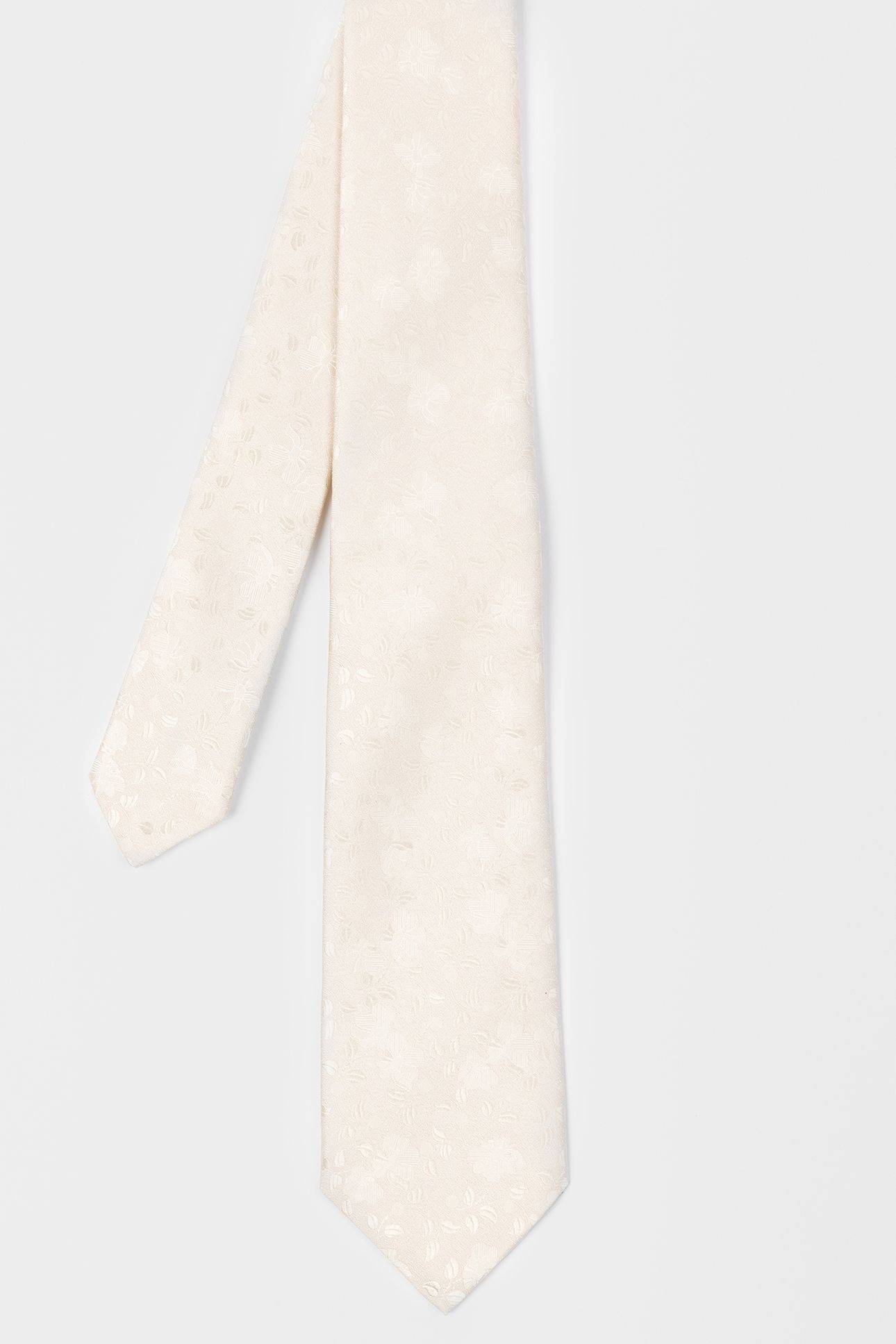 MEN TIE FLORAL JACQUARD IVORY 1