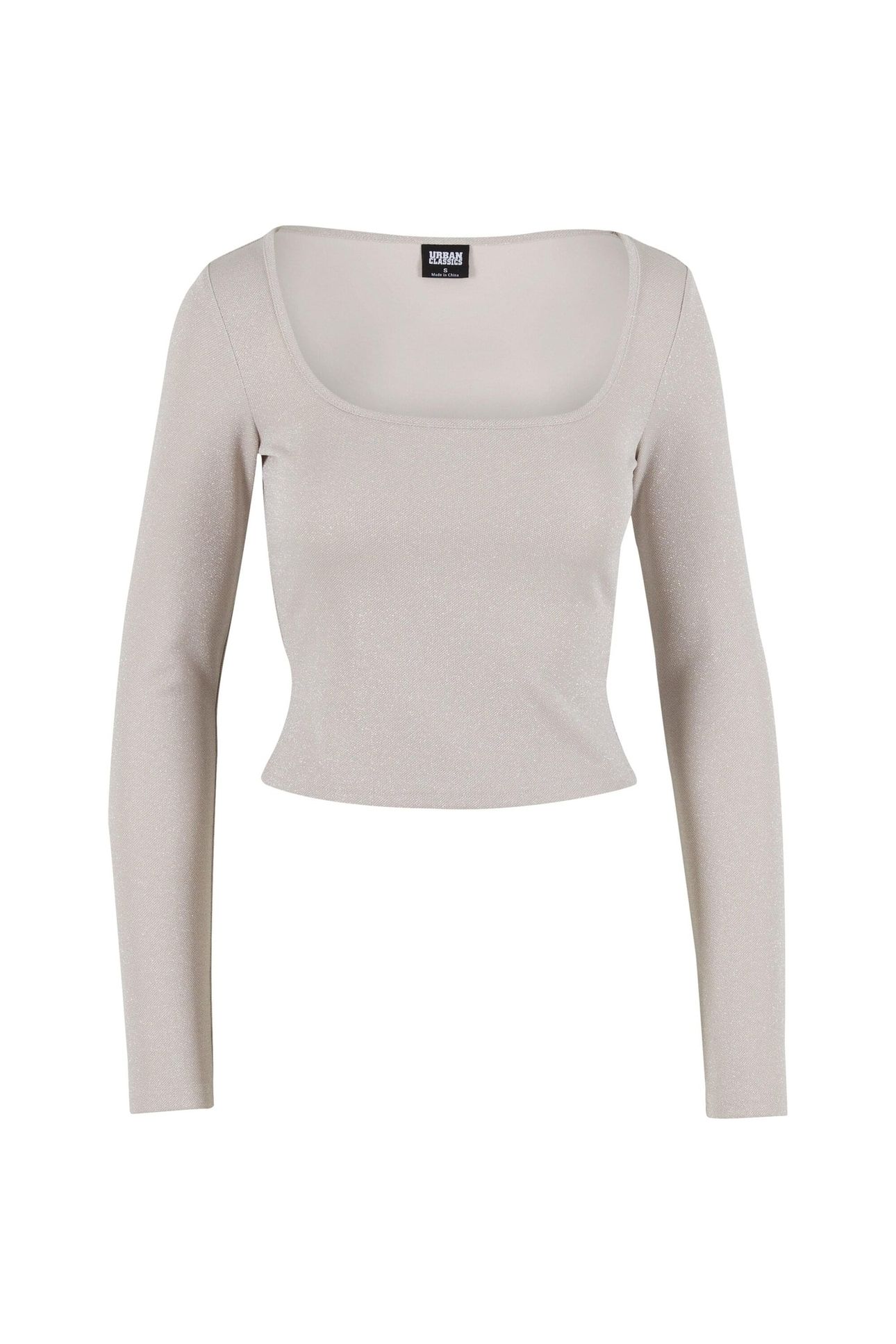 LADIES GLITTER SQUARE NECK LONGSLEEVE WHITESAND 3