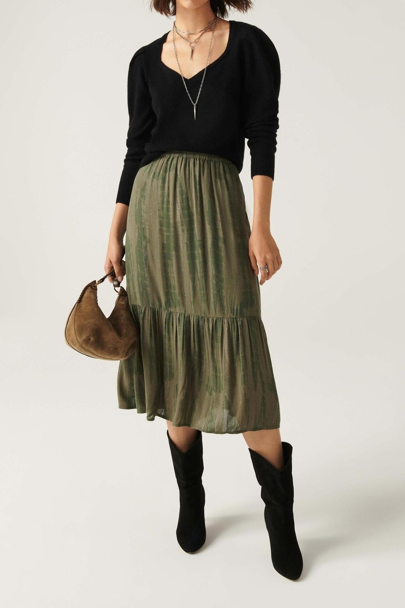 MID-LENGTH SKIRT KAKI 1