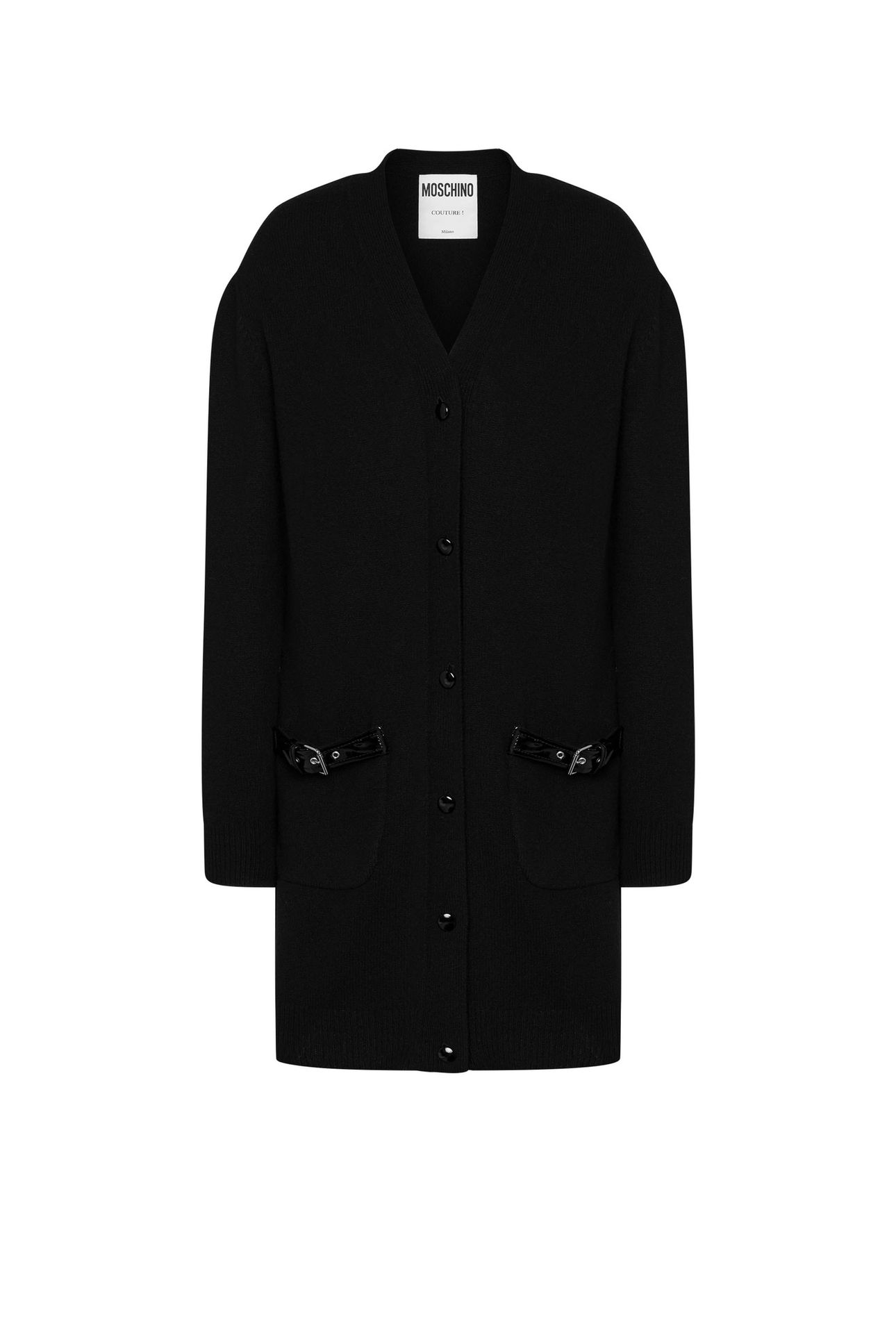 BONDAGE BUCKLE LONG CARDIGAN BLACK 3