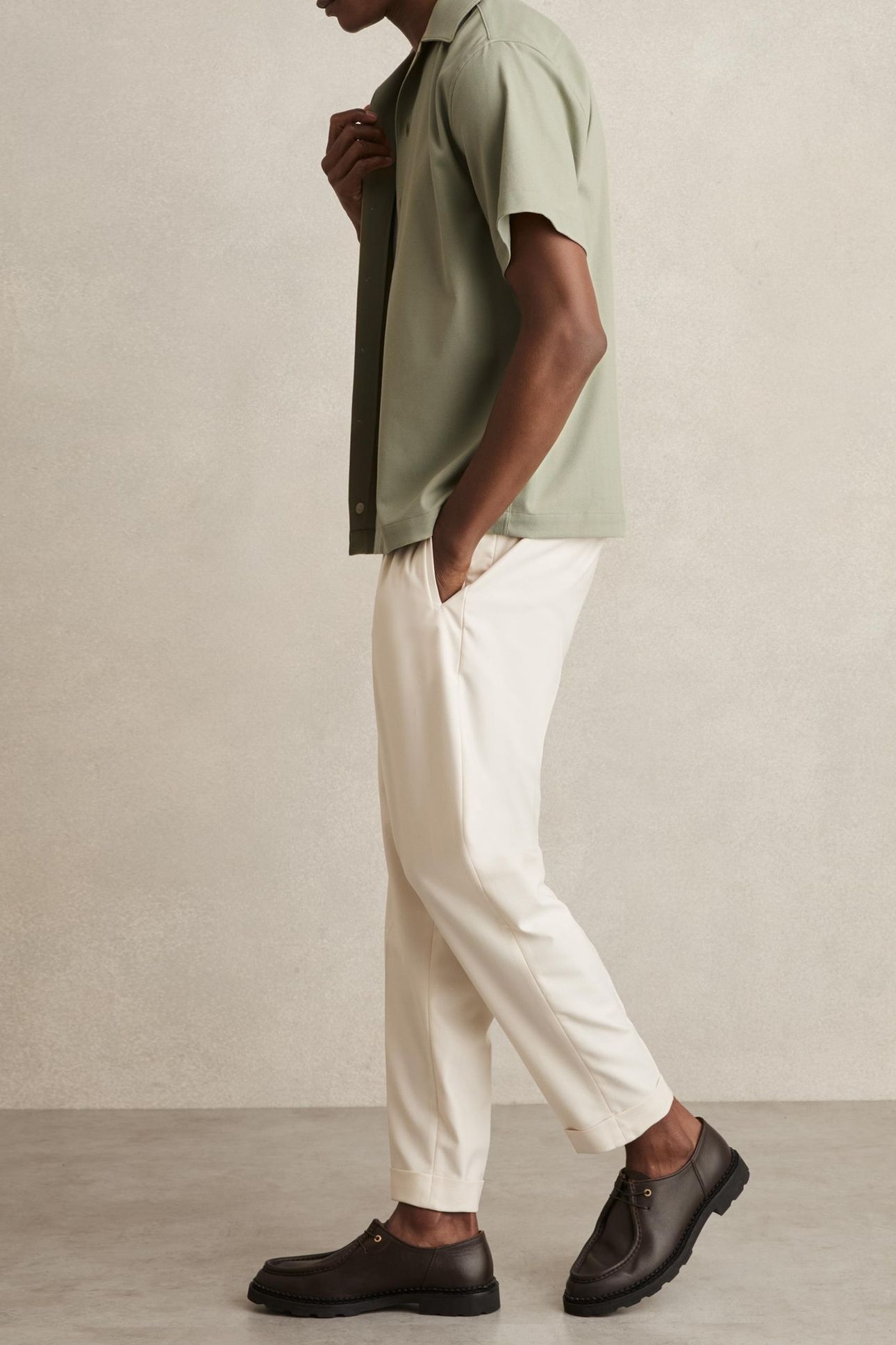 SS HERRINGBONE CUBAN SHIRT SAGE GREEN 3