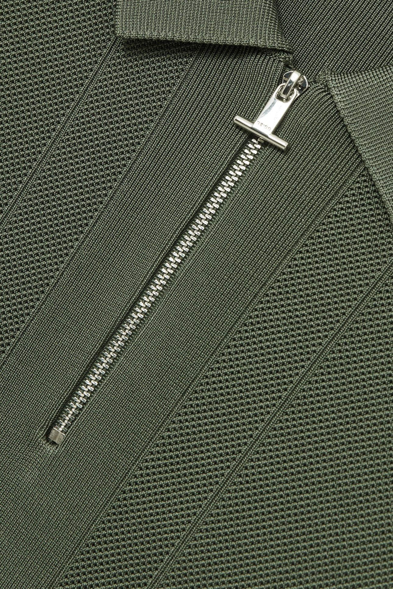 SS HALF ZIP TEXTURED KNITTED POLO HERB GREEN 4