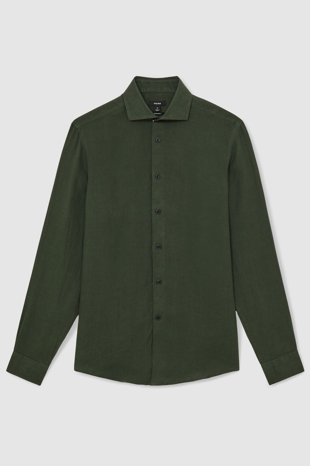 LS LINEN SHIRT KALE GREEN 4
