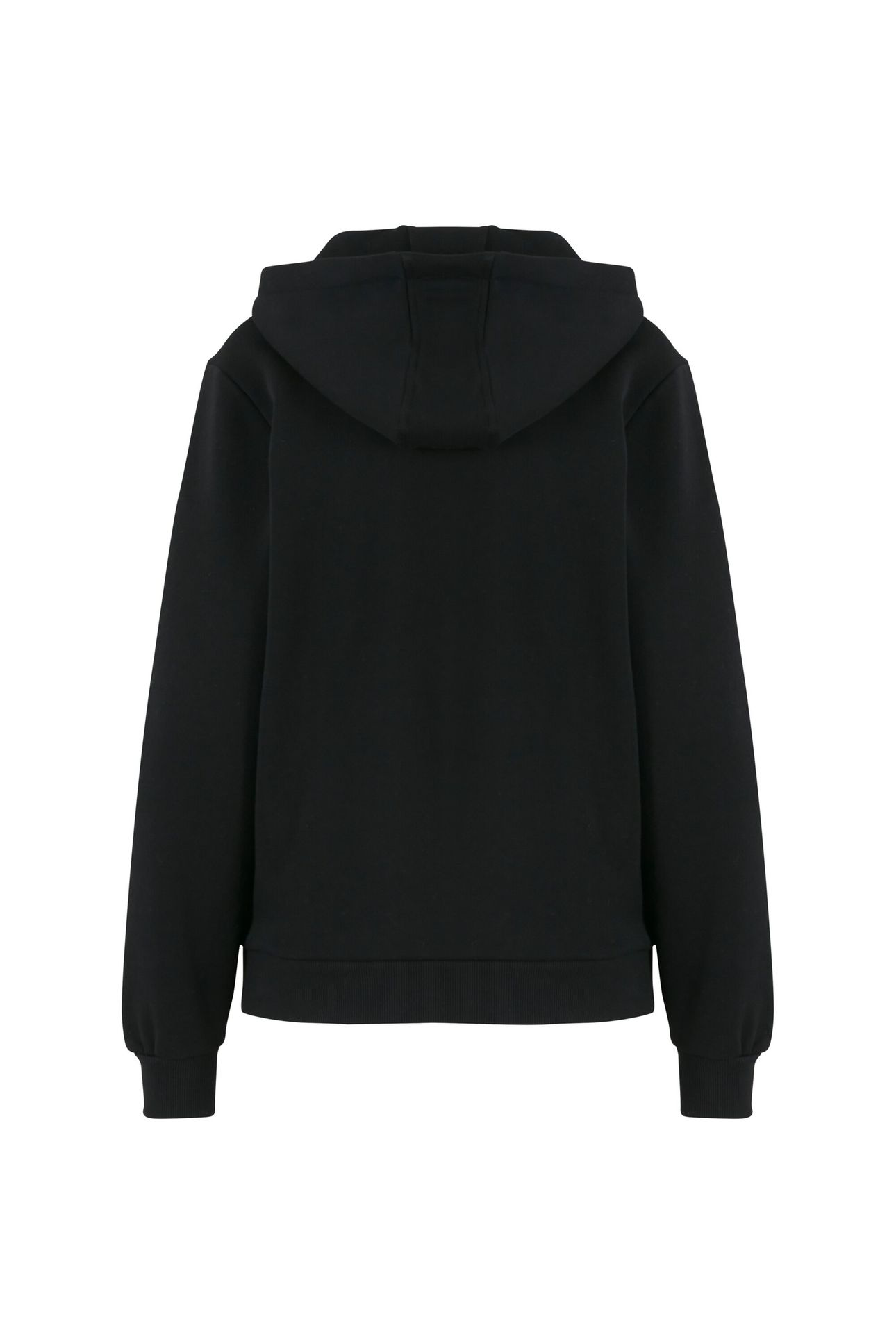 LADIES ESSENTIALS LOOSE BRUSHED FLEECE HOODY BLACK 4