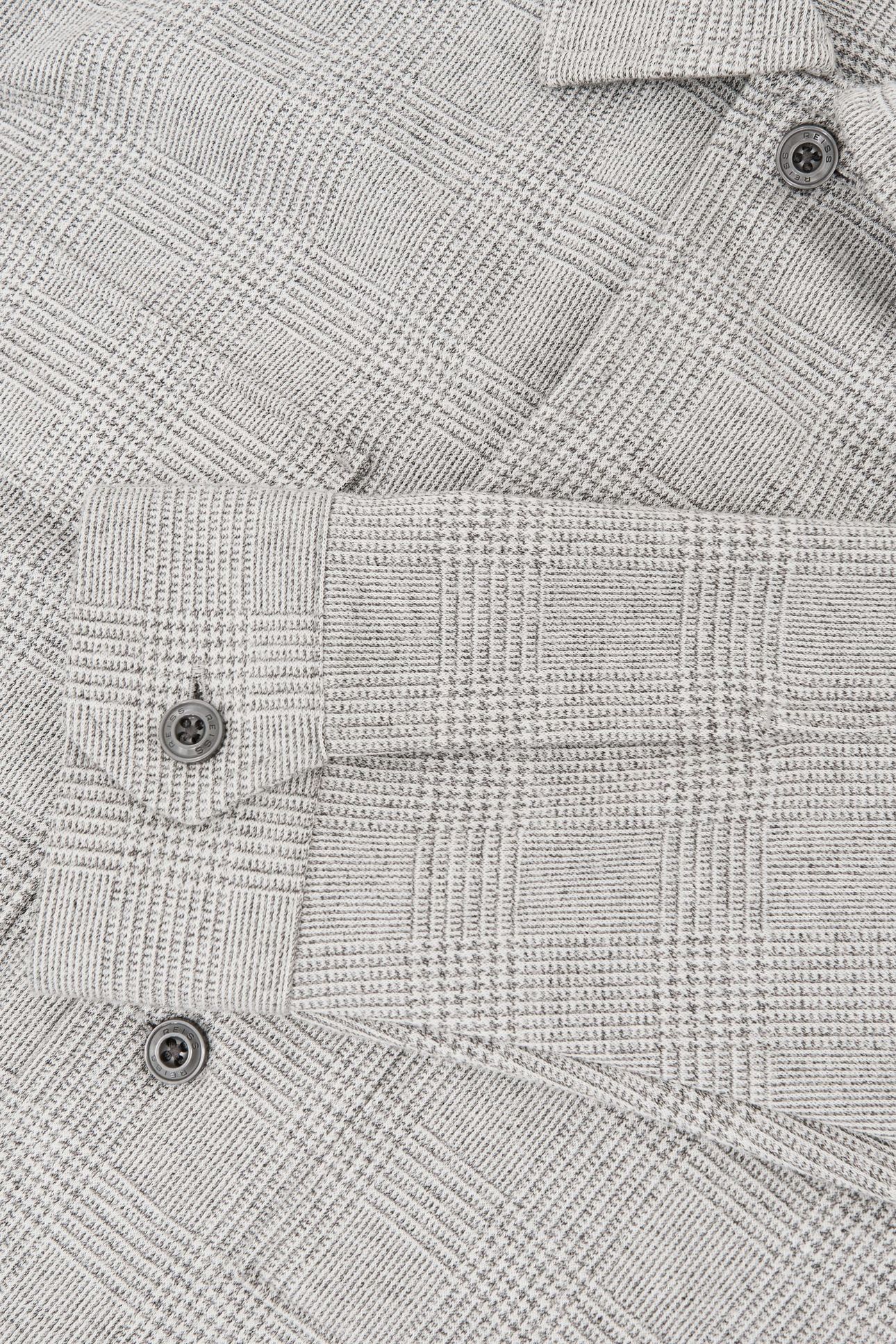 LS JERSEY CHECK TWIN POCKET OVERSHIRT SOFT GREY 5
