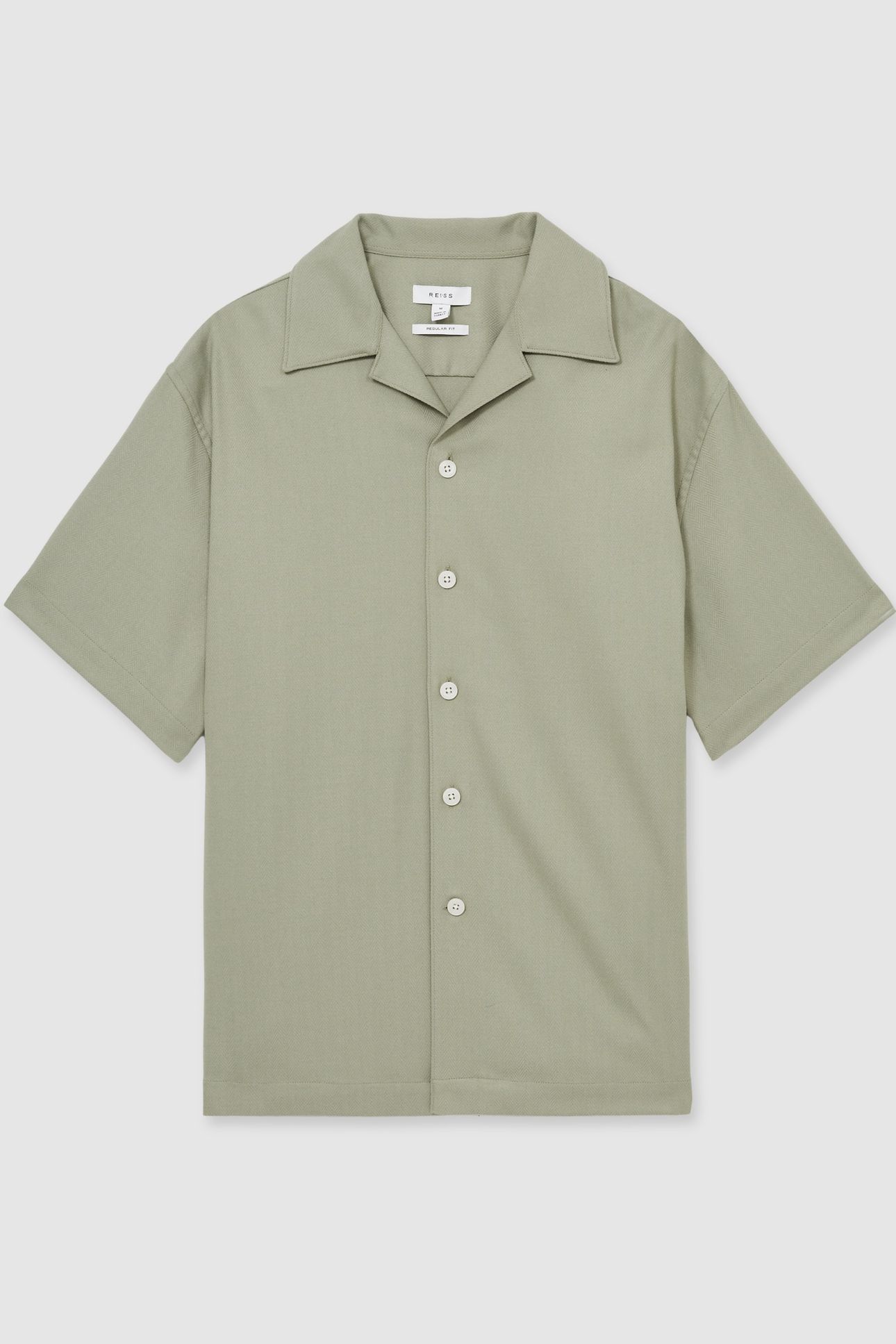 SS HERRINGBONE CUBAN SHIRT SAGE GREEN 4