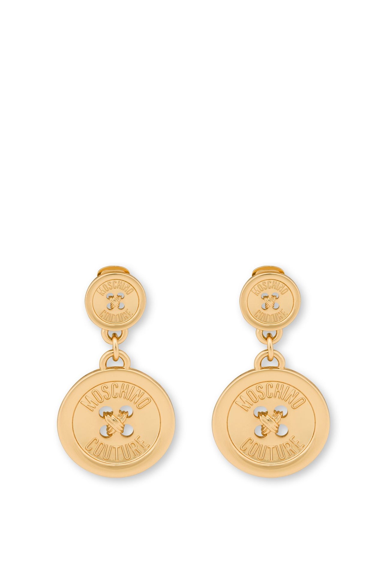 MOSCHINO BUTTONS EARRINGS GOLD 1