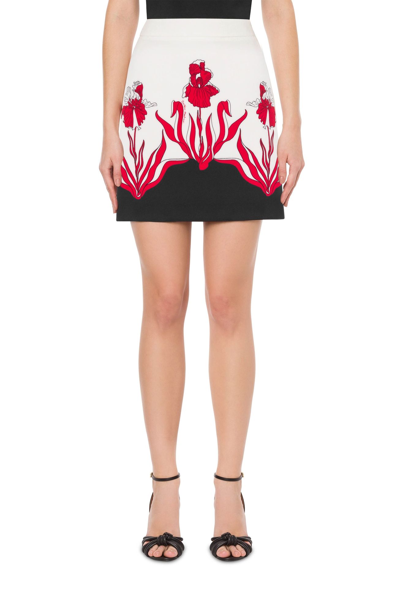 IRIS PRINT MINI SKIRT WHITE 1