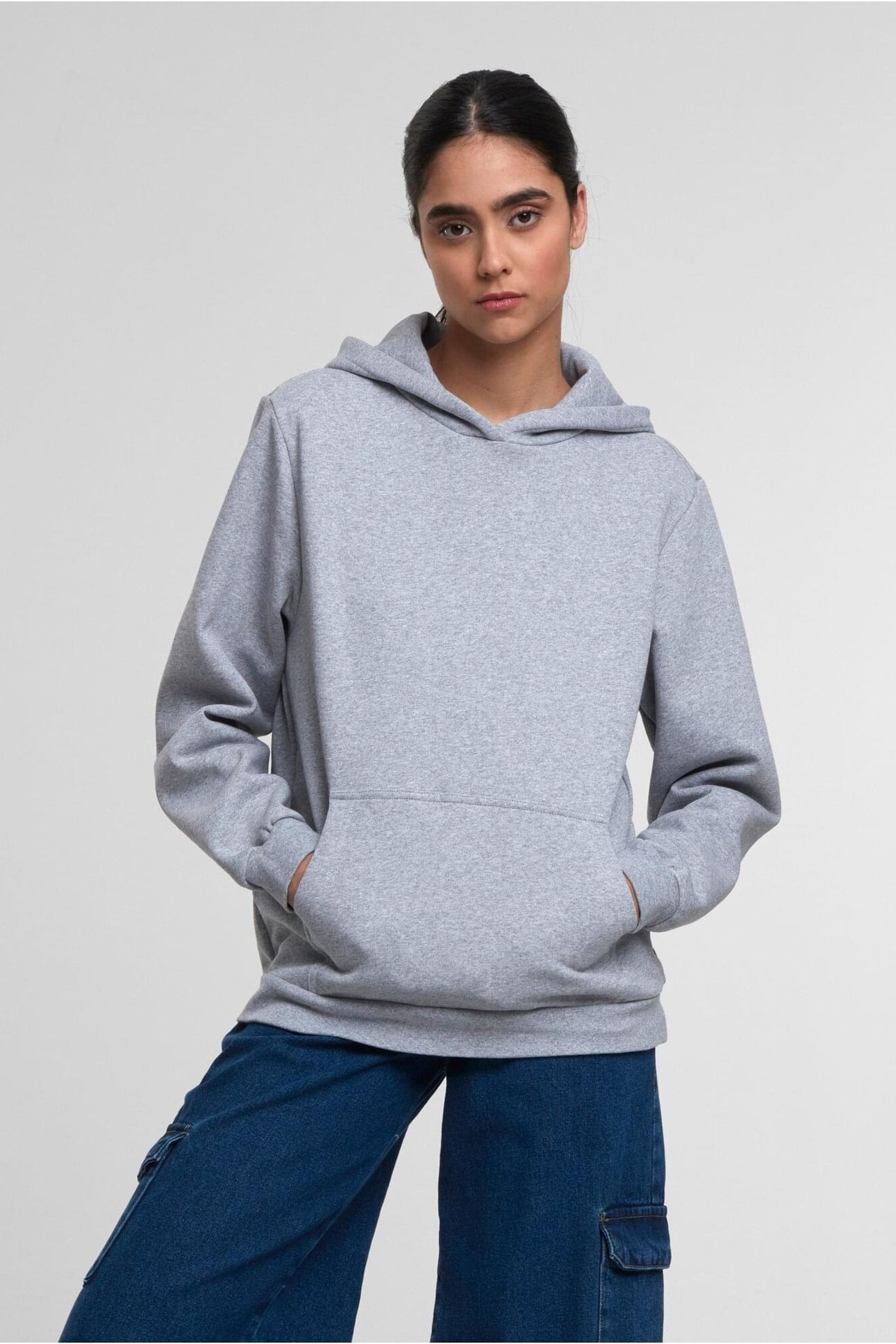 LADIES LOOSE BRUSHED FLEECE HOODY MELANGE 6