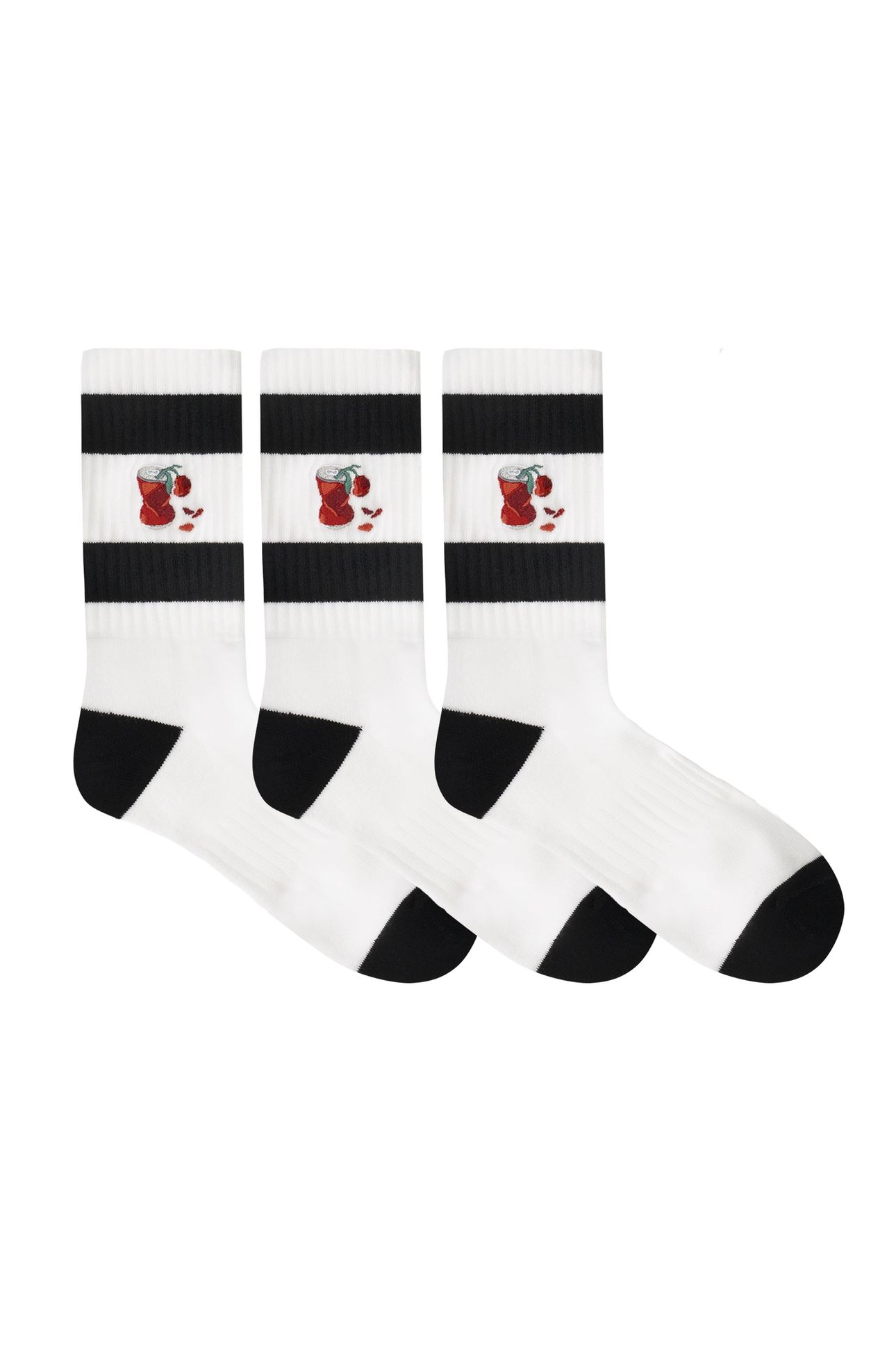 A-DAM 3-PACK CREW SOCKS SODA ROSE WHITE 1
