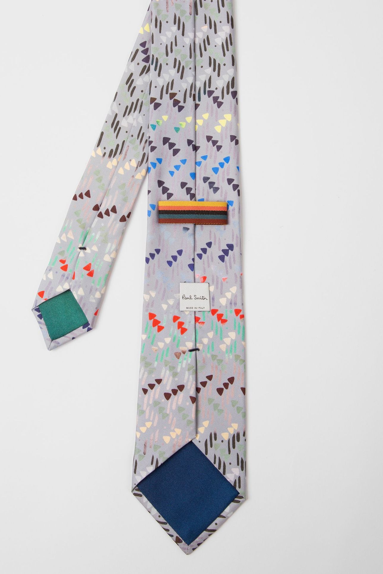 MEN TIE PAINTED GEOMETRIC GREY 2