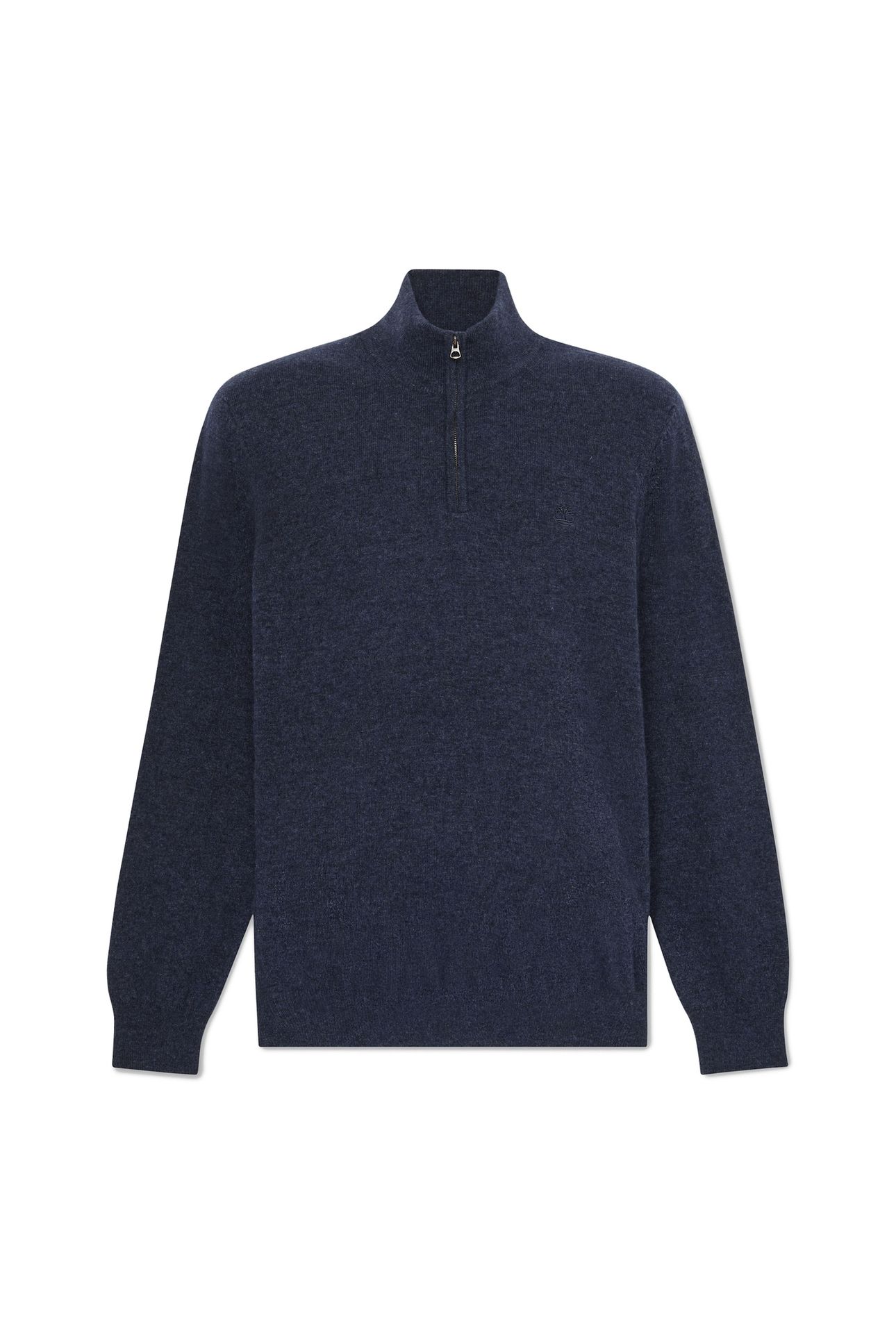 JAFFREY WOOL 1/4 ZIP SWEATER DARK SAPPHIRE HEATHER 3