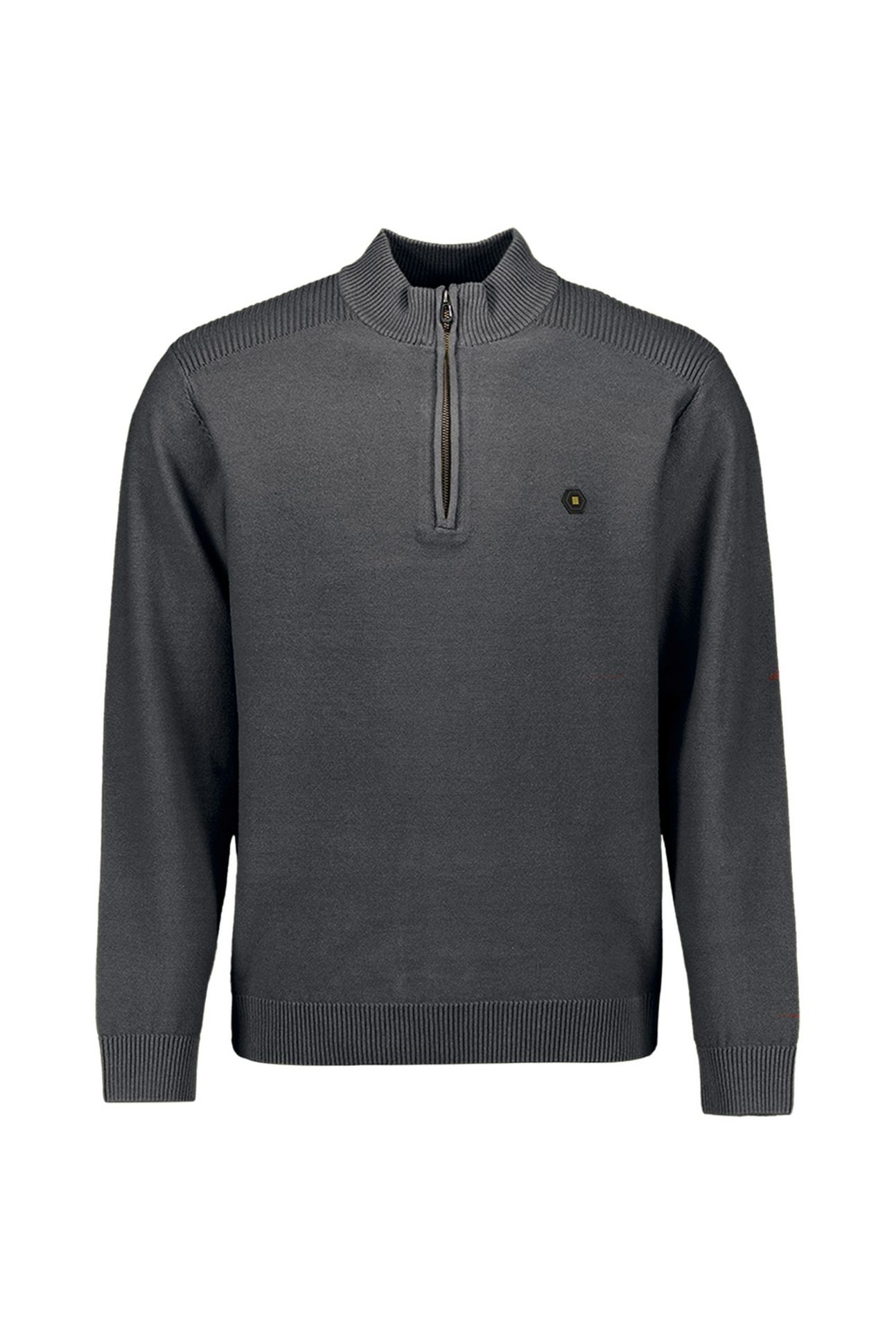 PULLOVER HALF ZIP SHOULDER DETAIL DARK STEEL 1