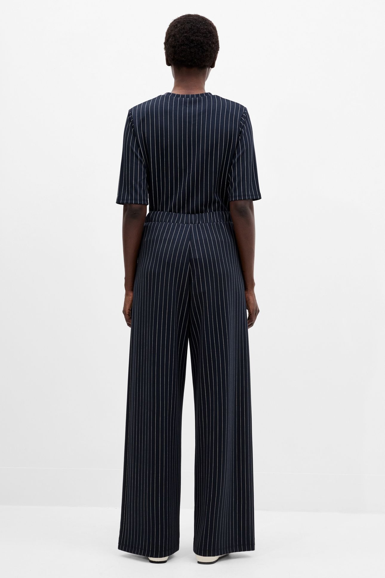 REGINA JERSEY WIDE LEG TROUSER NAVY/WHITE 3