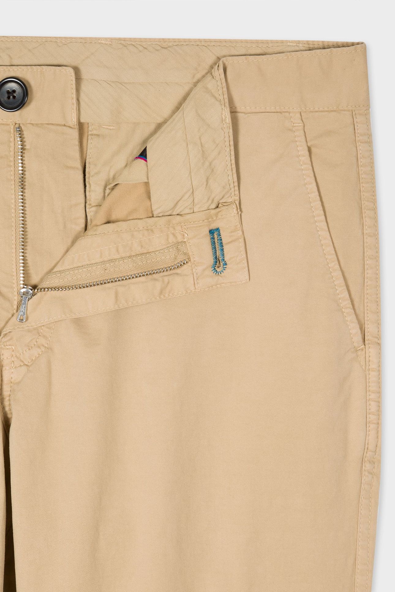 MENS SLIM FIT STITCHED CHINO LIGHT BEIGE 3