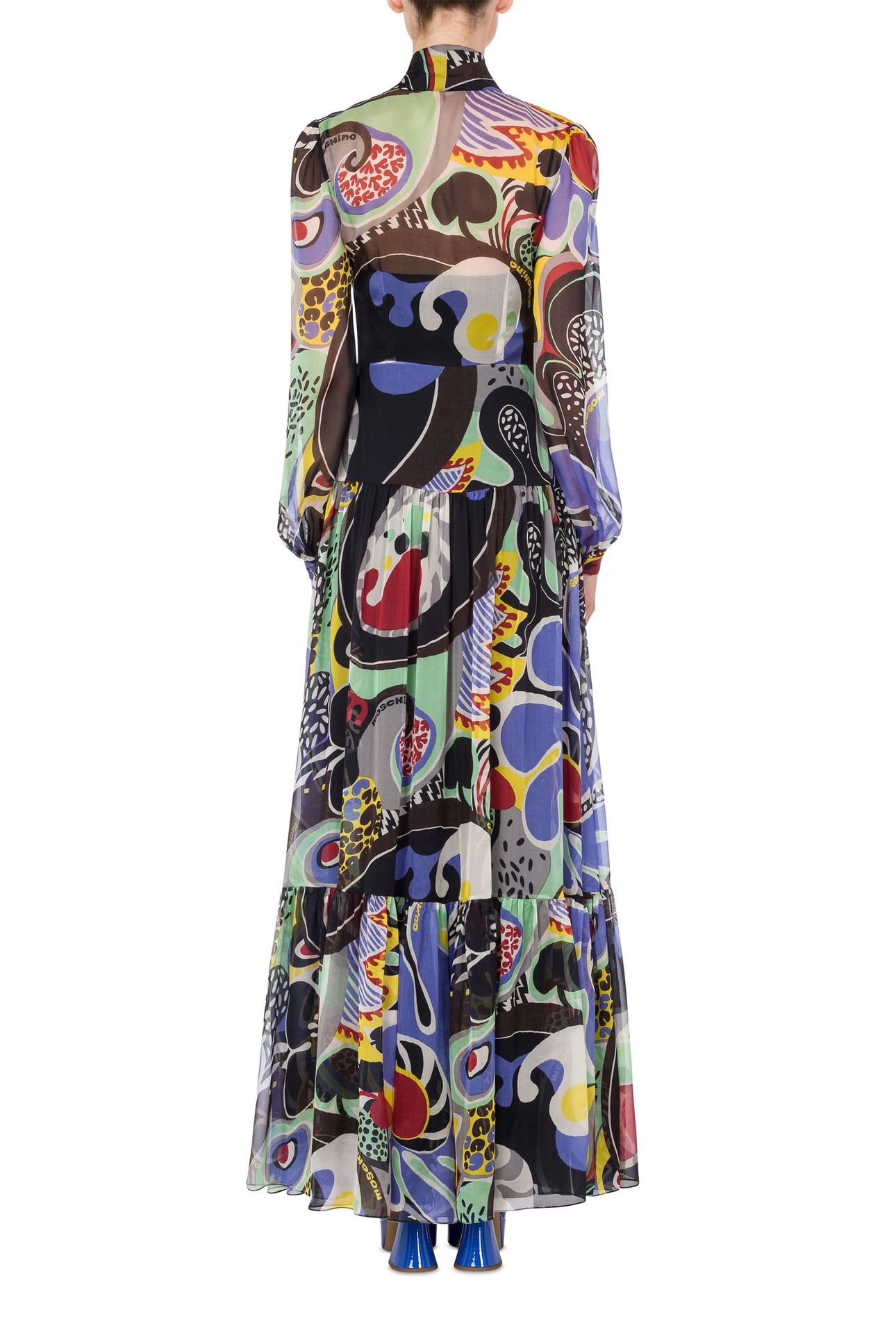 CHIFFON PSYCHEDELIC PRINT DRESS BLACK 2