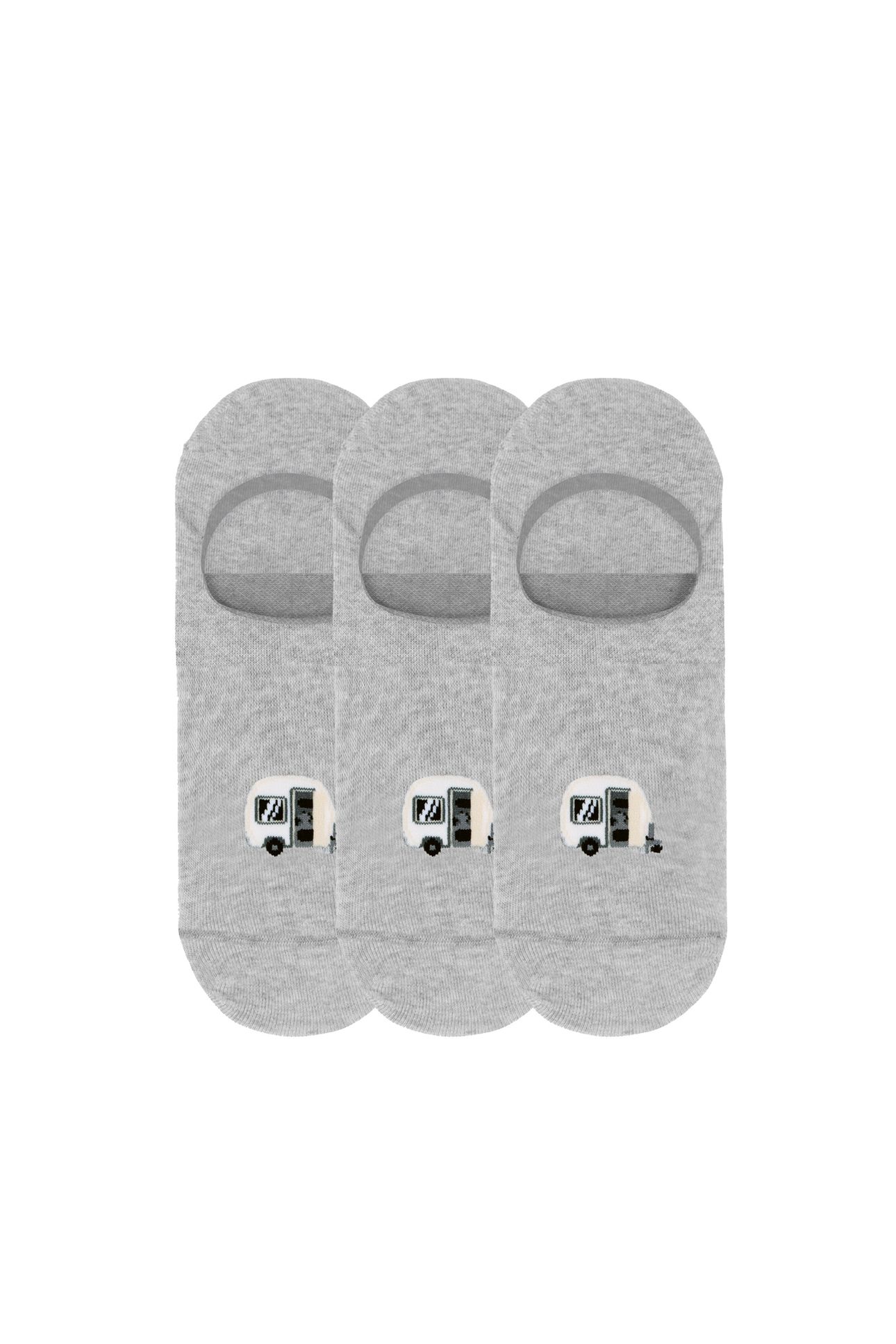 A-DAM 3-PACK CASUAL SOCKS MEL CARAVAN GREY MELANGE 1