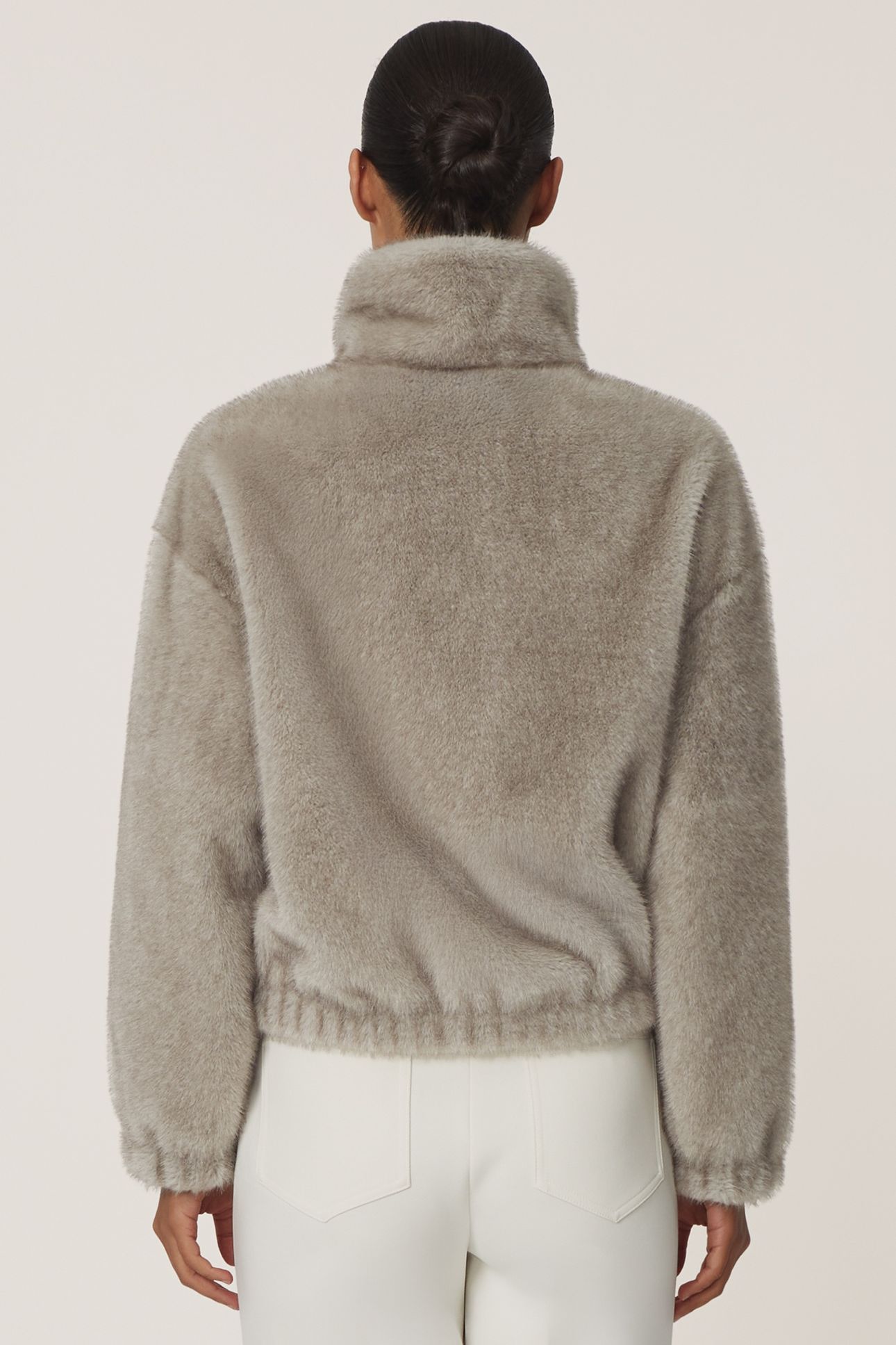 FAUX FUR CASUAL JACKET GREY 3