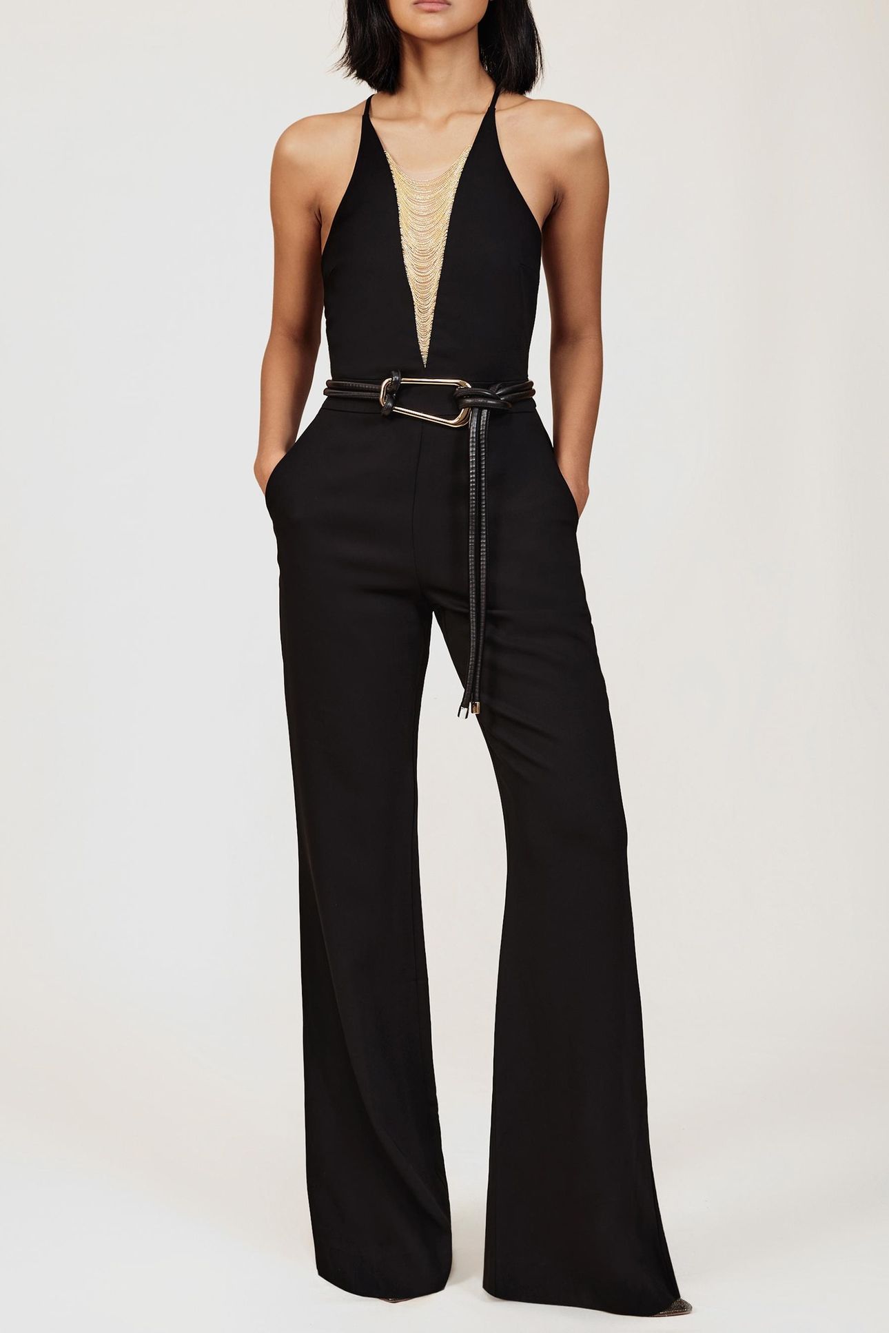 CHAIN DETAIL JUMPSUIT BLACK 1