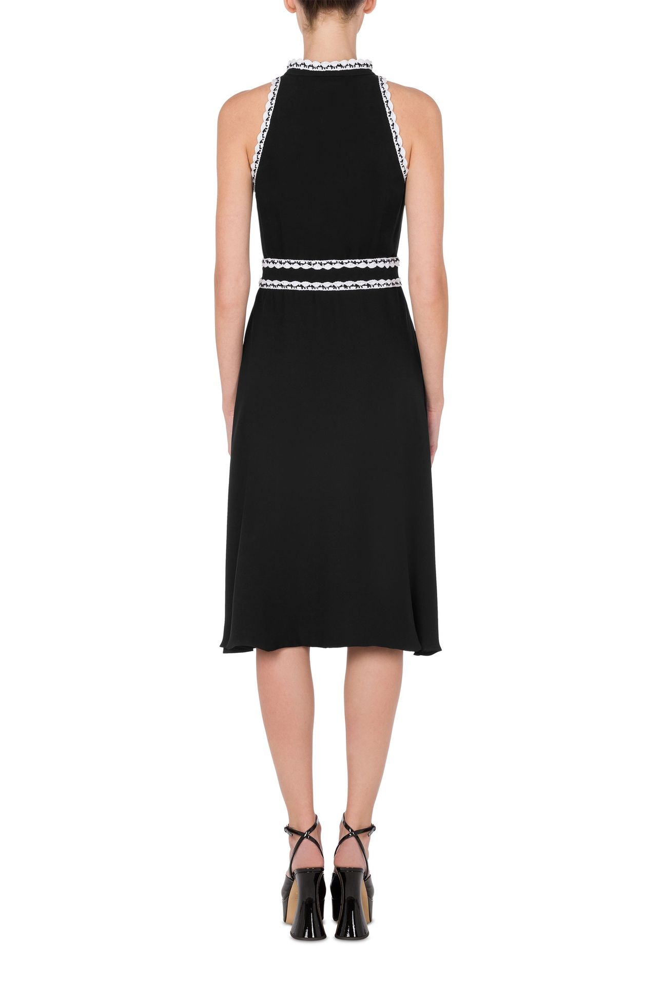 CHARMEUSE DRESS CROCHET DETAILS BLACK 2