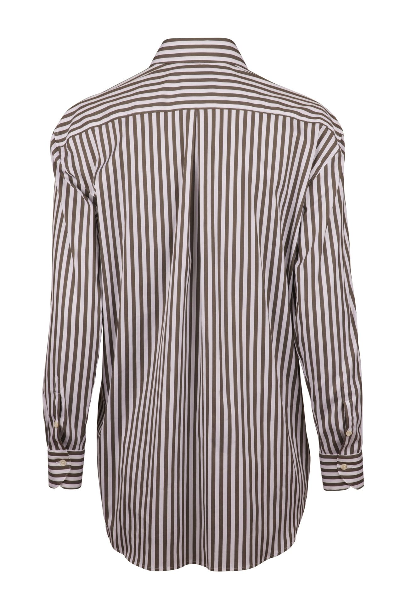 DINA SHIRT, LONG DARK GREEN STRIPE 2