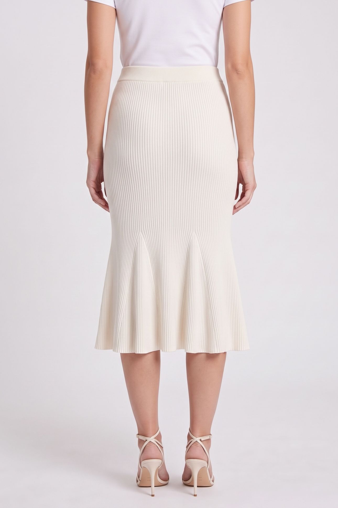 AGATHE FLARE SKIRT S MACADAMIA 2
