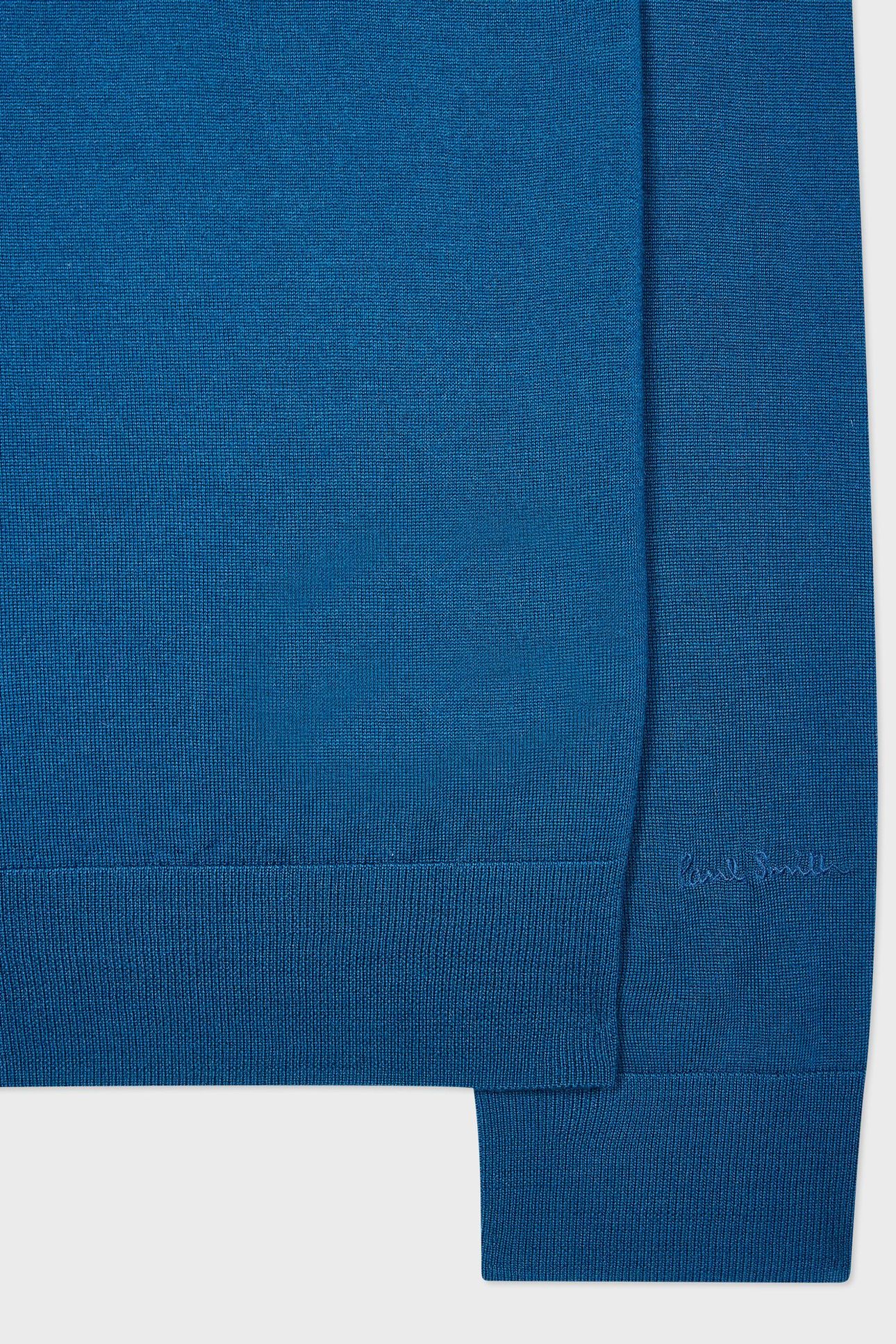 MENS CARDIGAN ZIP THRU PETROL BLUE 3