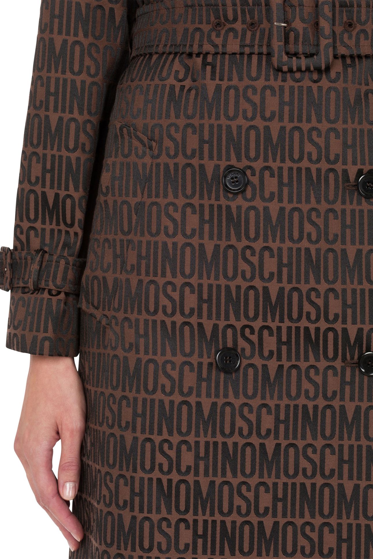 ALLOVER LOGO NYLON TRENCH COAT BROWN 4