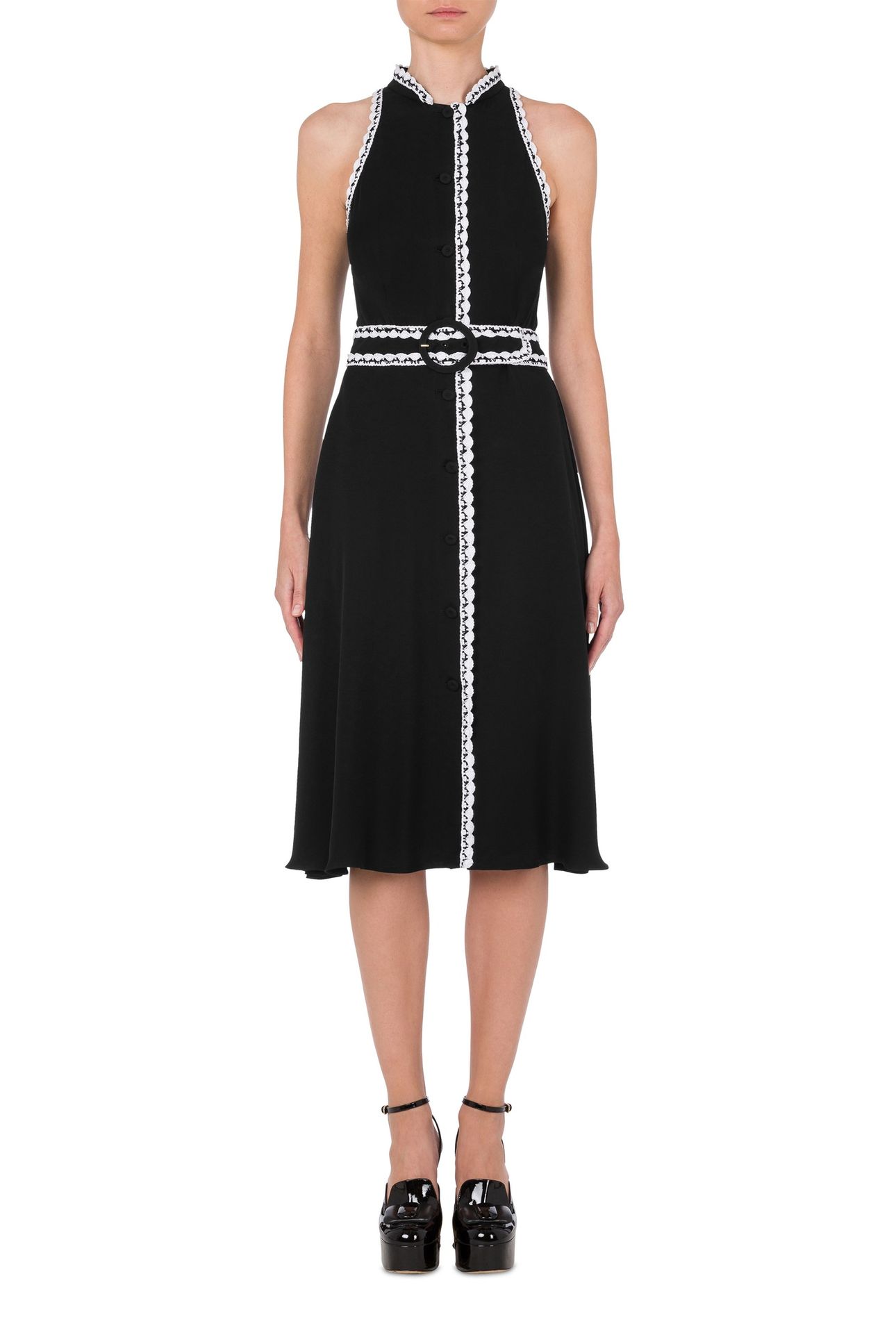 CHARMEUSE DRESS CROCHET DETAILS BLACK 1