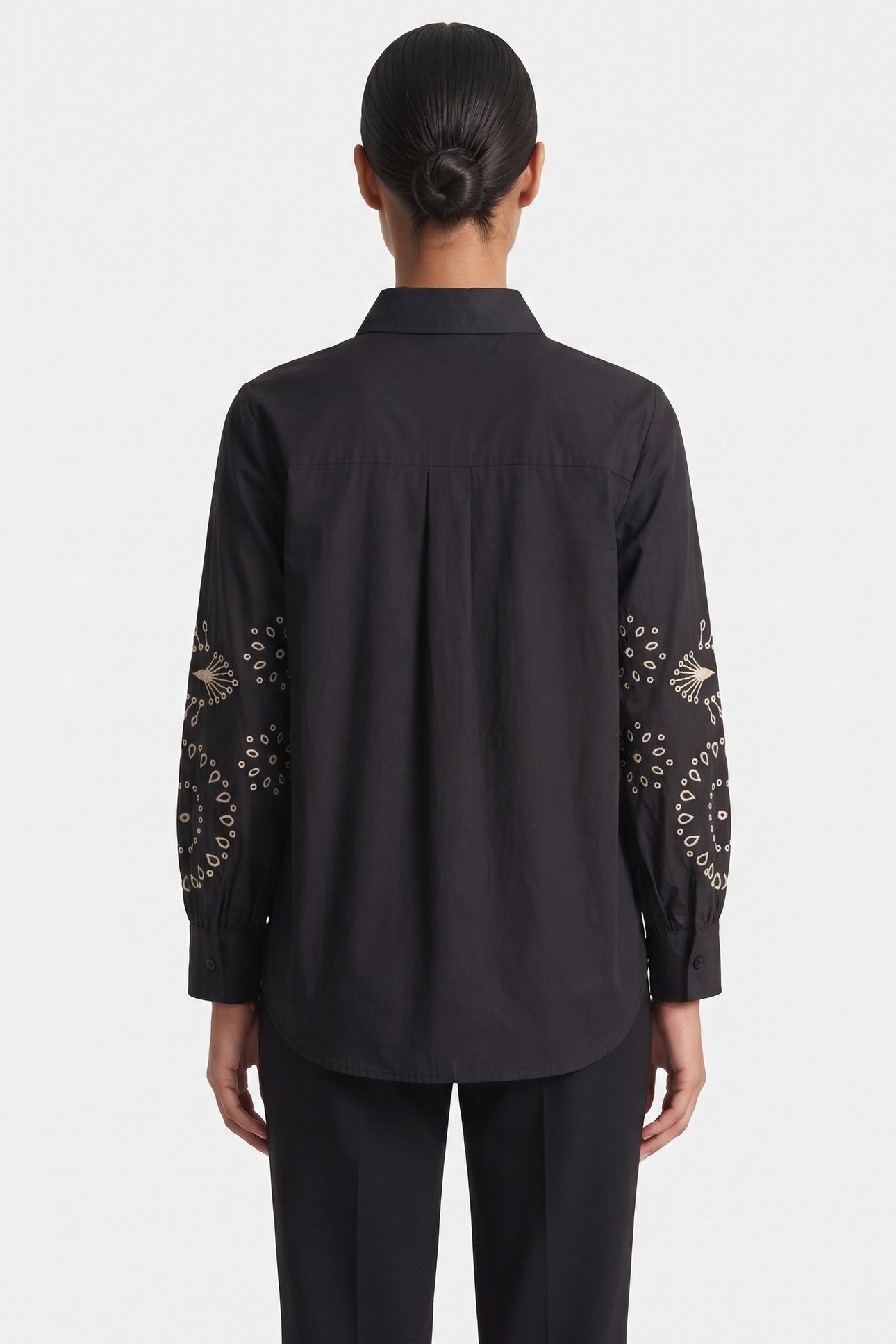 CAMBRIA COTTON EMBROIDERED TOP BLACK/CREAM 5