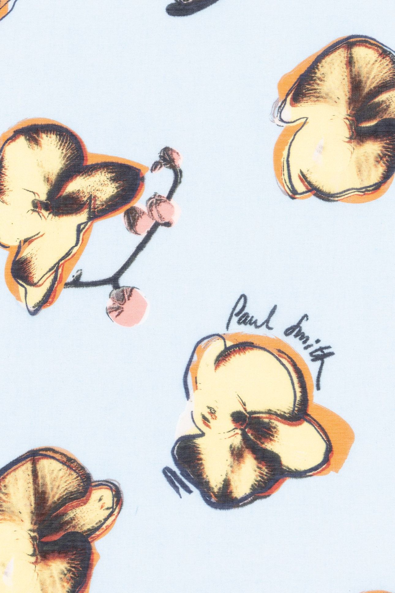 MEN SCARF ORCHID PRINT COBALT BLUE 3