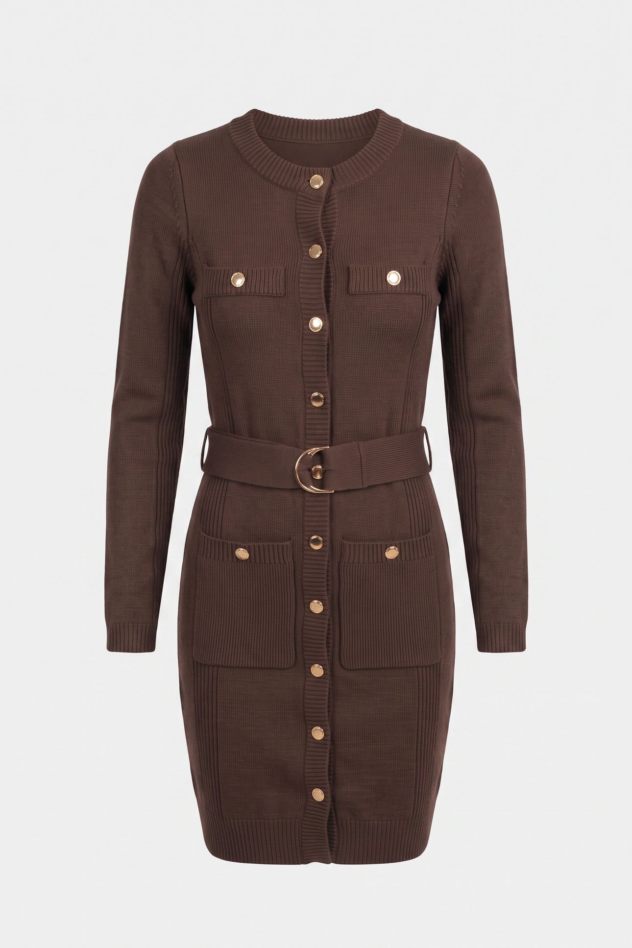 AFRAH POCKETS DRESS CHOCOLATE BROWNIE 3
