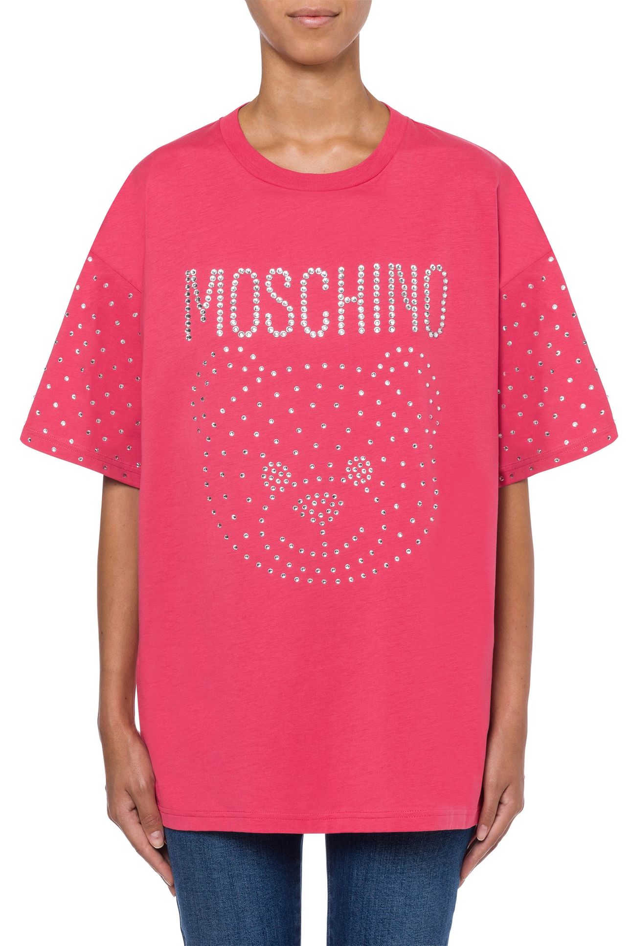 CRYSTAL TEDDY ORGANIC JERSEY T-SHIRT PINK 1