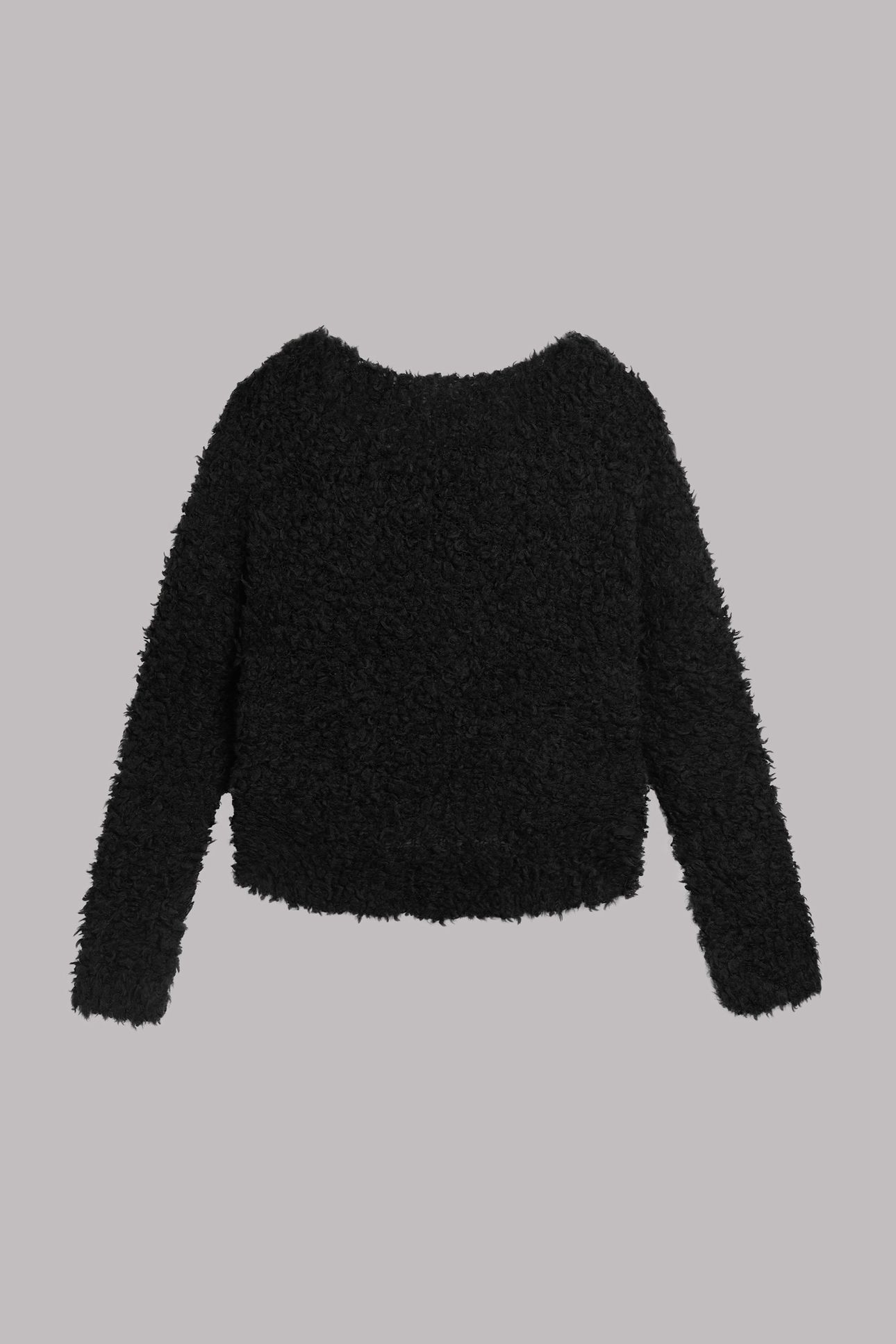 THE BLACK SHERPA CROPPED KNITTED SWEATER BLACK 3