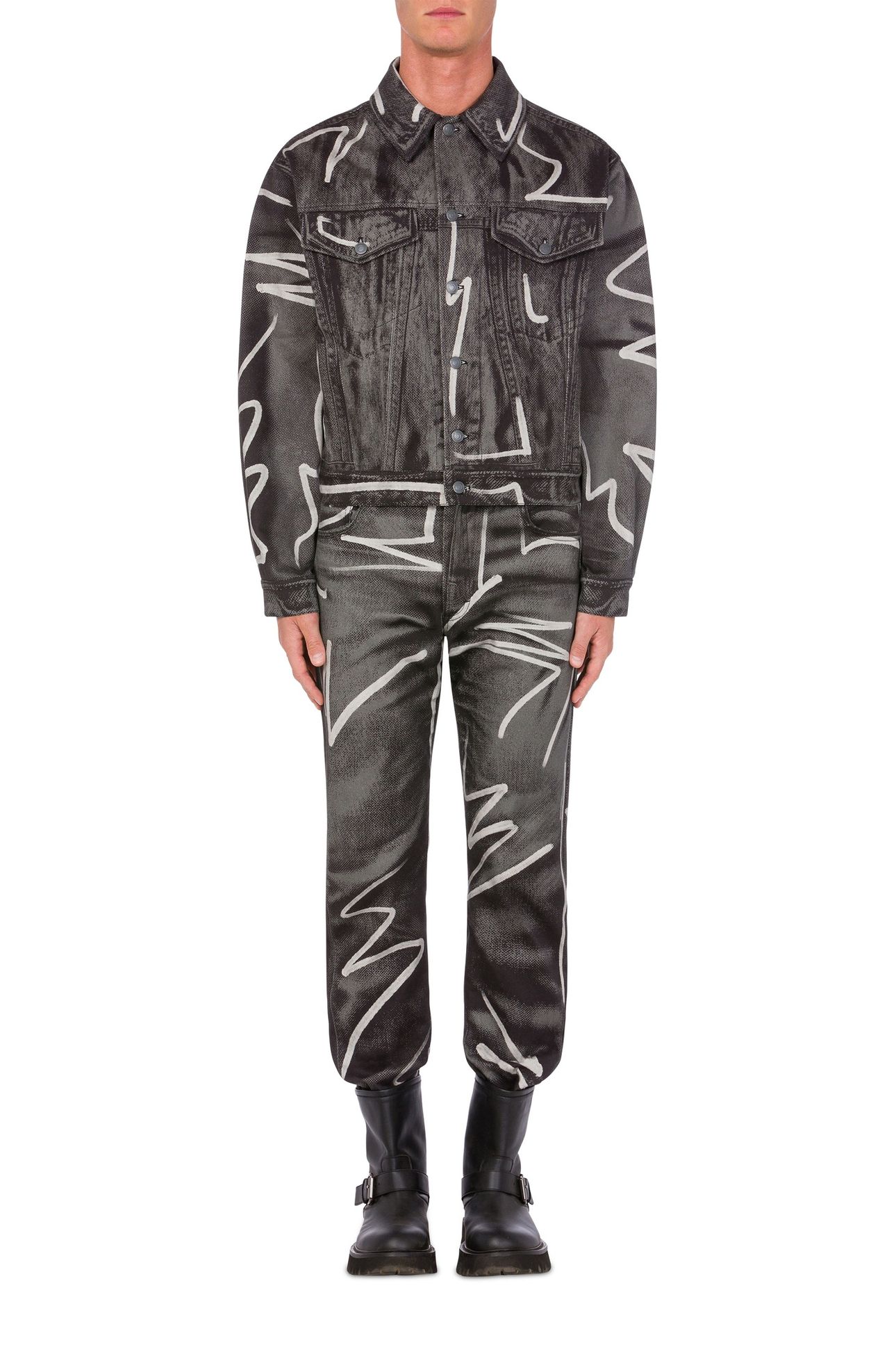 SHADOWS & SQUIGGLES COTTON BULL JACKET GREY 1