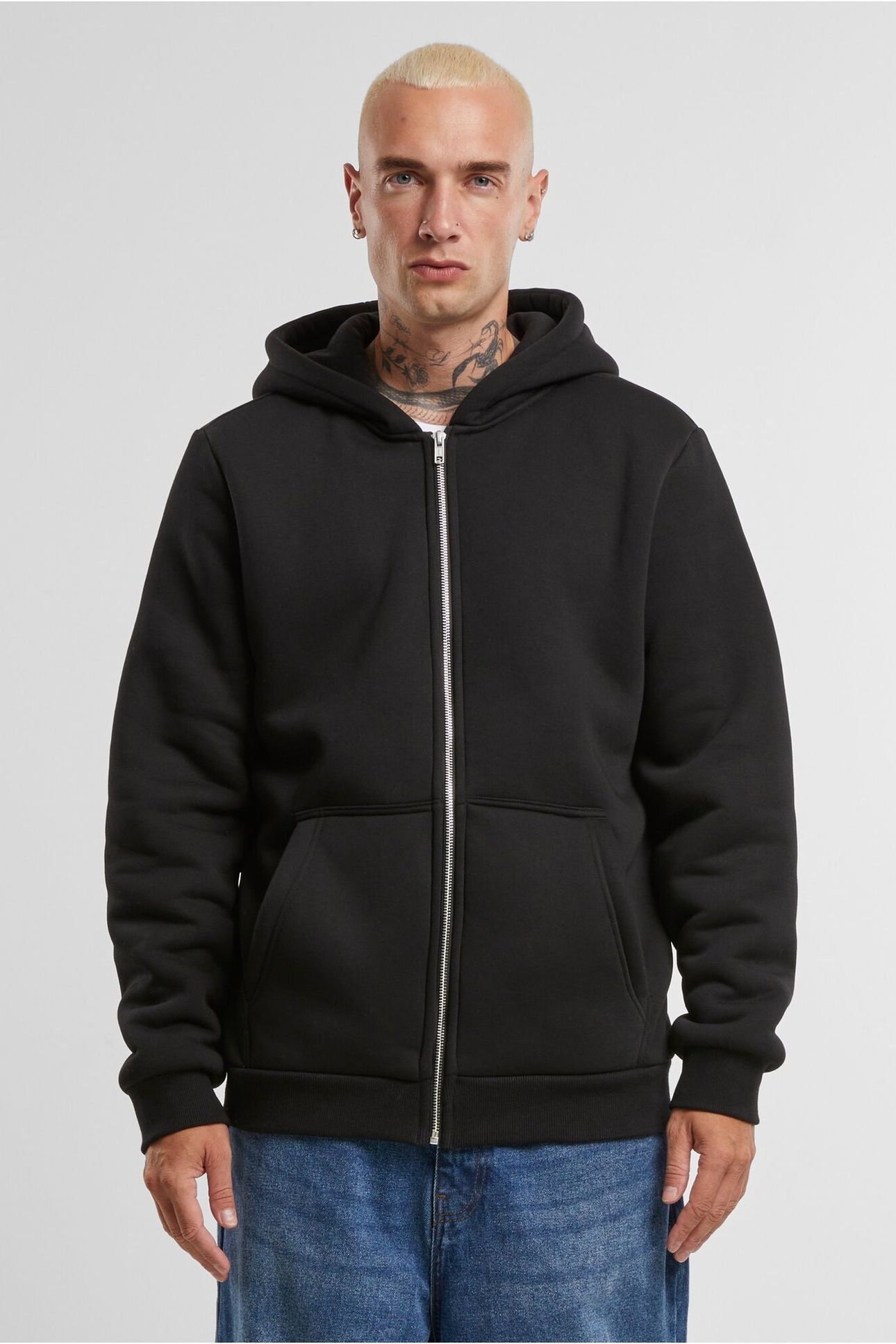 BONDED SHERPA ZIP HOODY BLACK 1